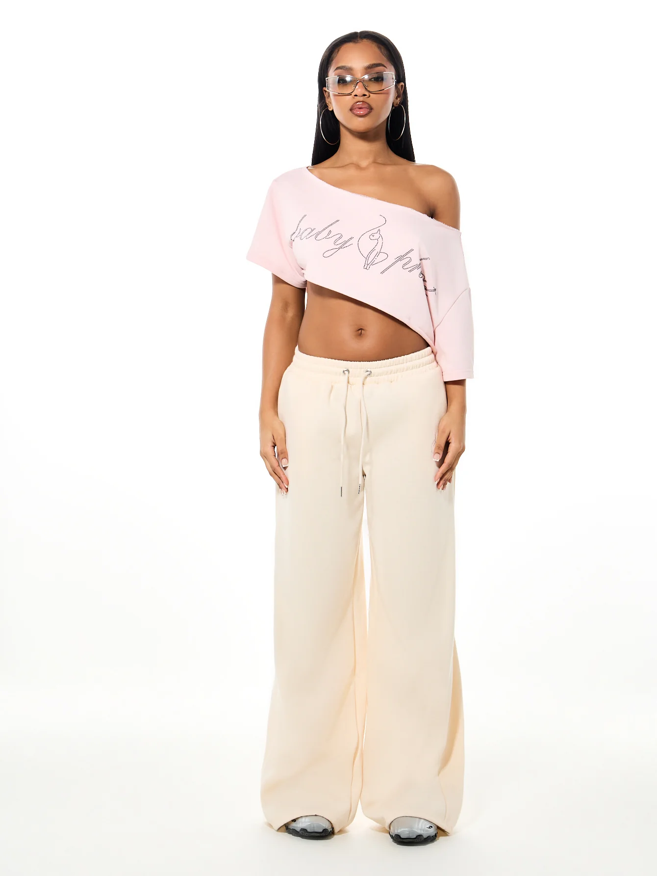 Baggy Sweatpants with Gothic Appliqué - Image 3