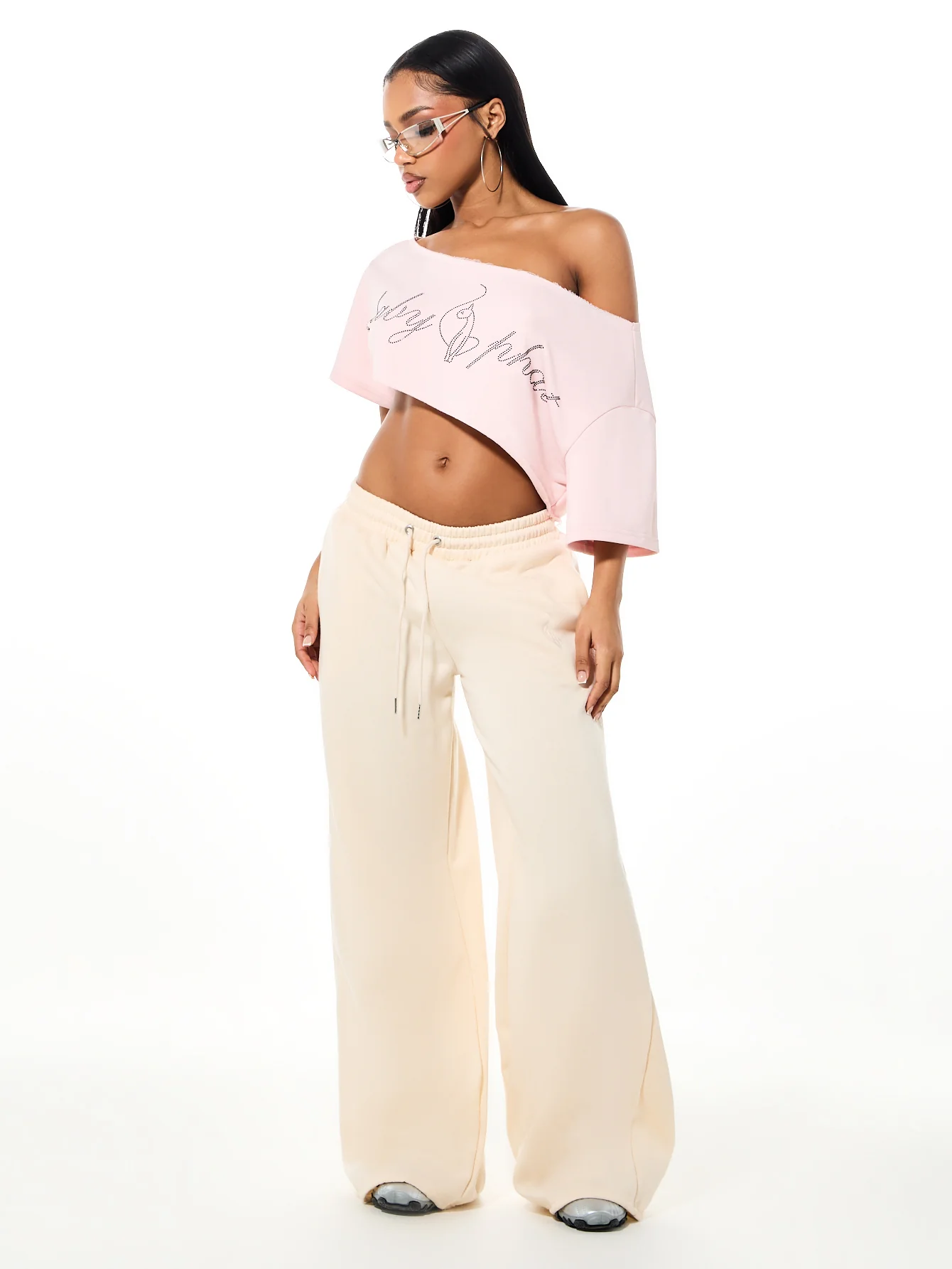 Baggy Sweatpants with Gothic Appliqué - Image 4