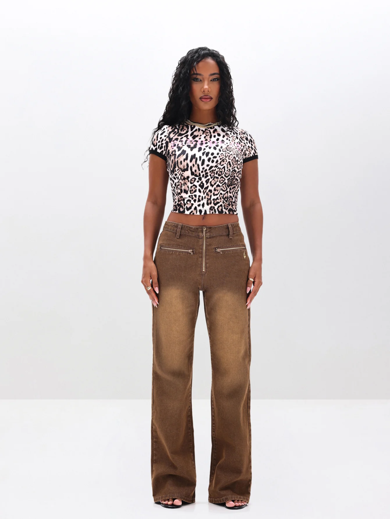 Bootcut Flare Jeans With Rhinestones - Image 4