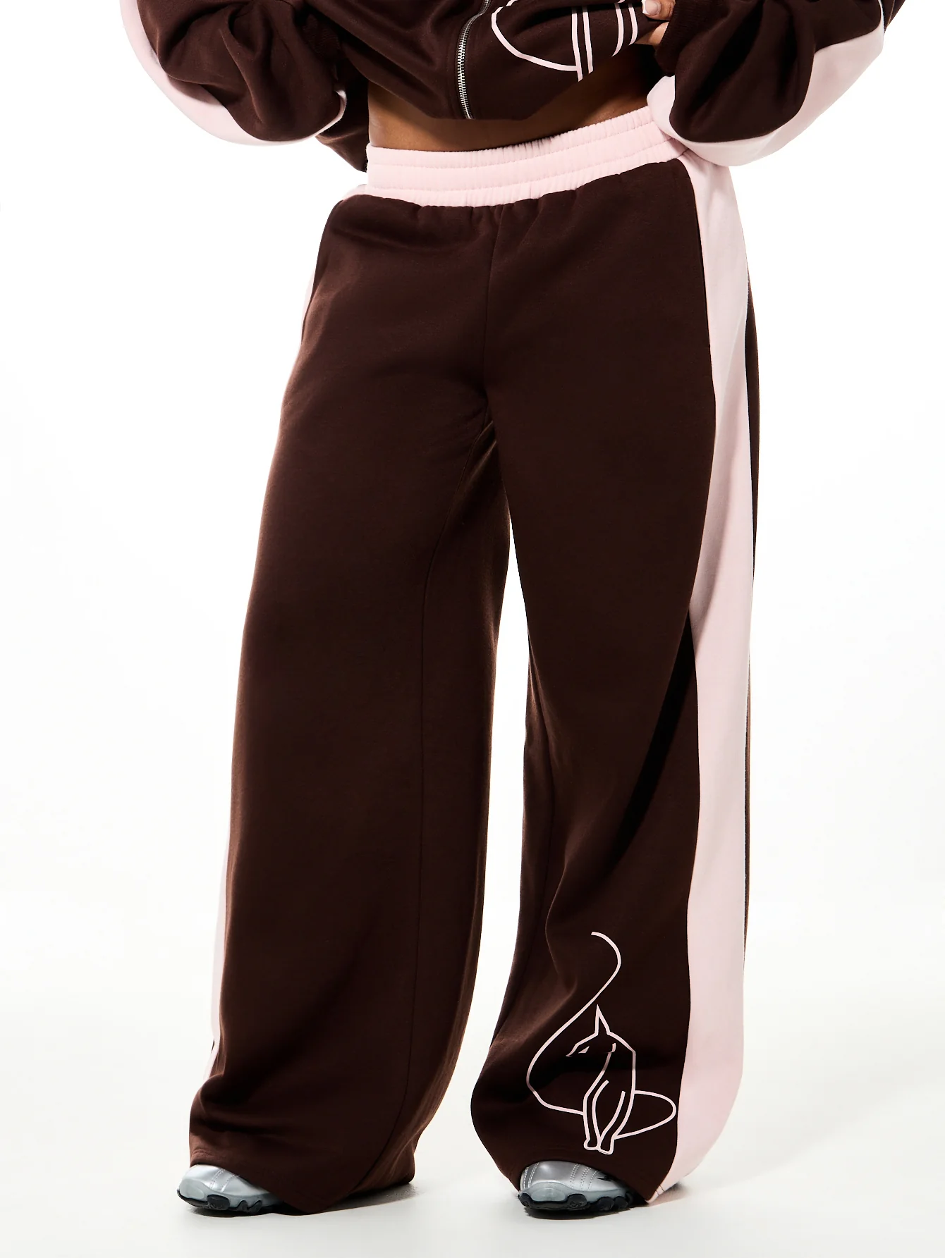Color Block Wide Leg Sweatpant