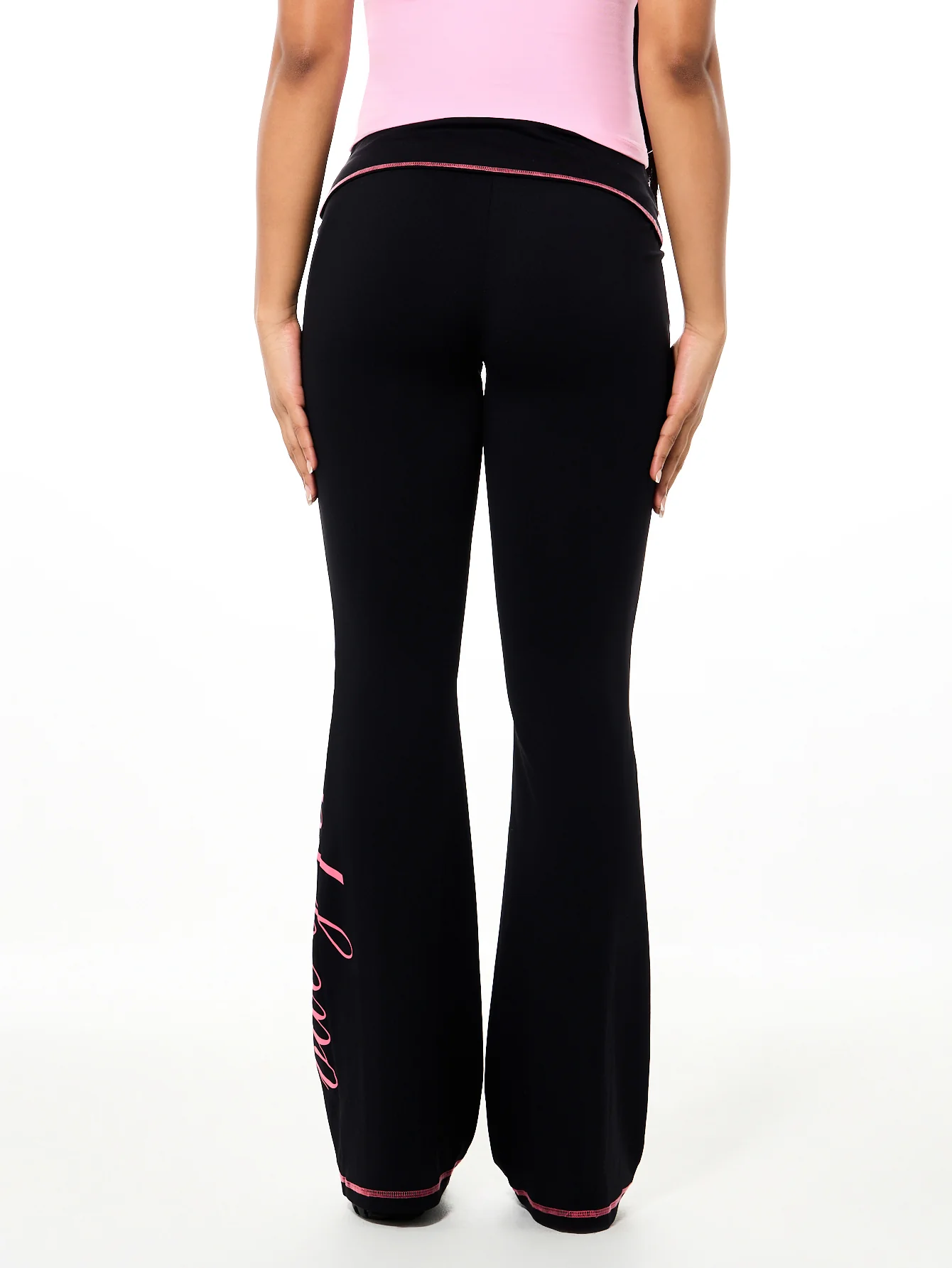 Contrast Logo Foldover Flare Legging - Image 2