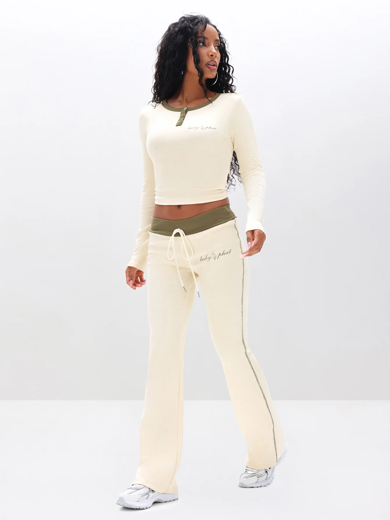 Contrast Trim Bootcut Pant
