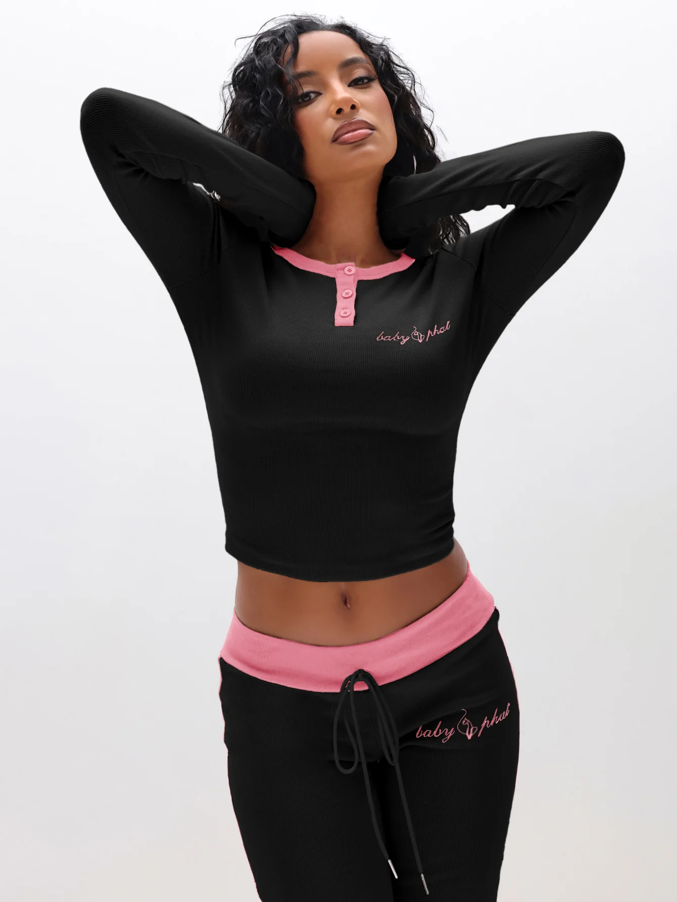 Contrast Trim Henley Top - Image 3