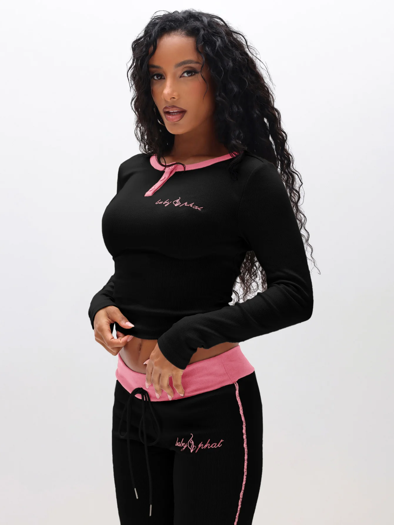 Contrast Trim Henley Top - Image 4
