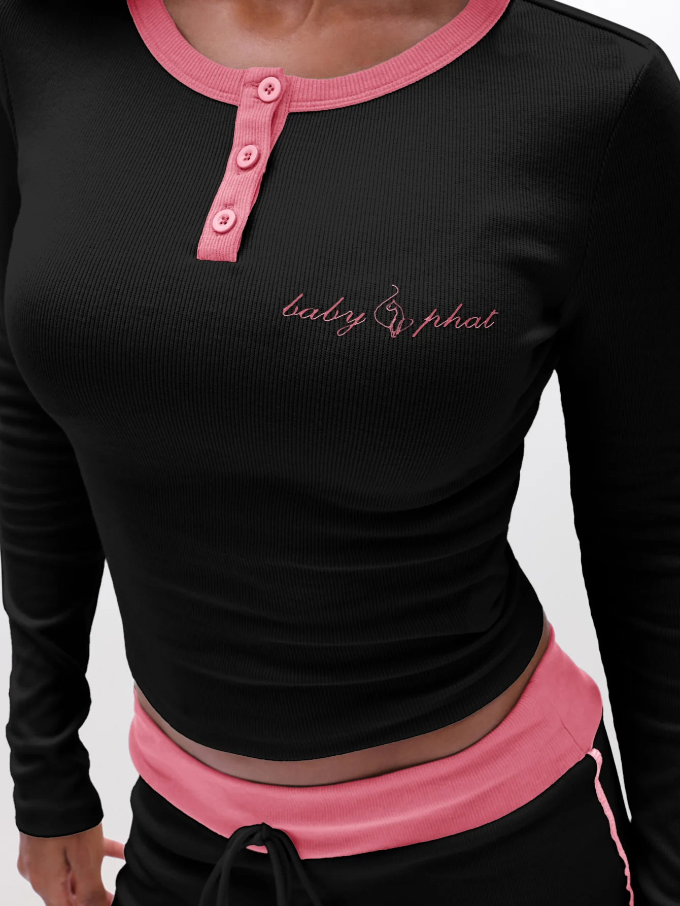 Contrast Trim Henley Top - Image 5