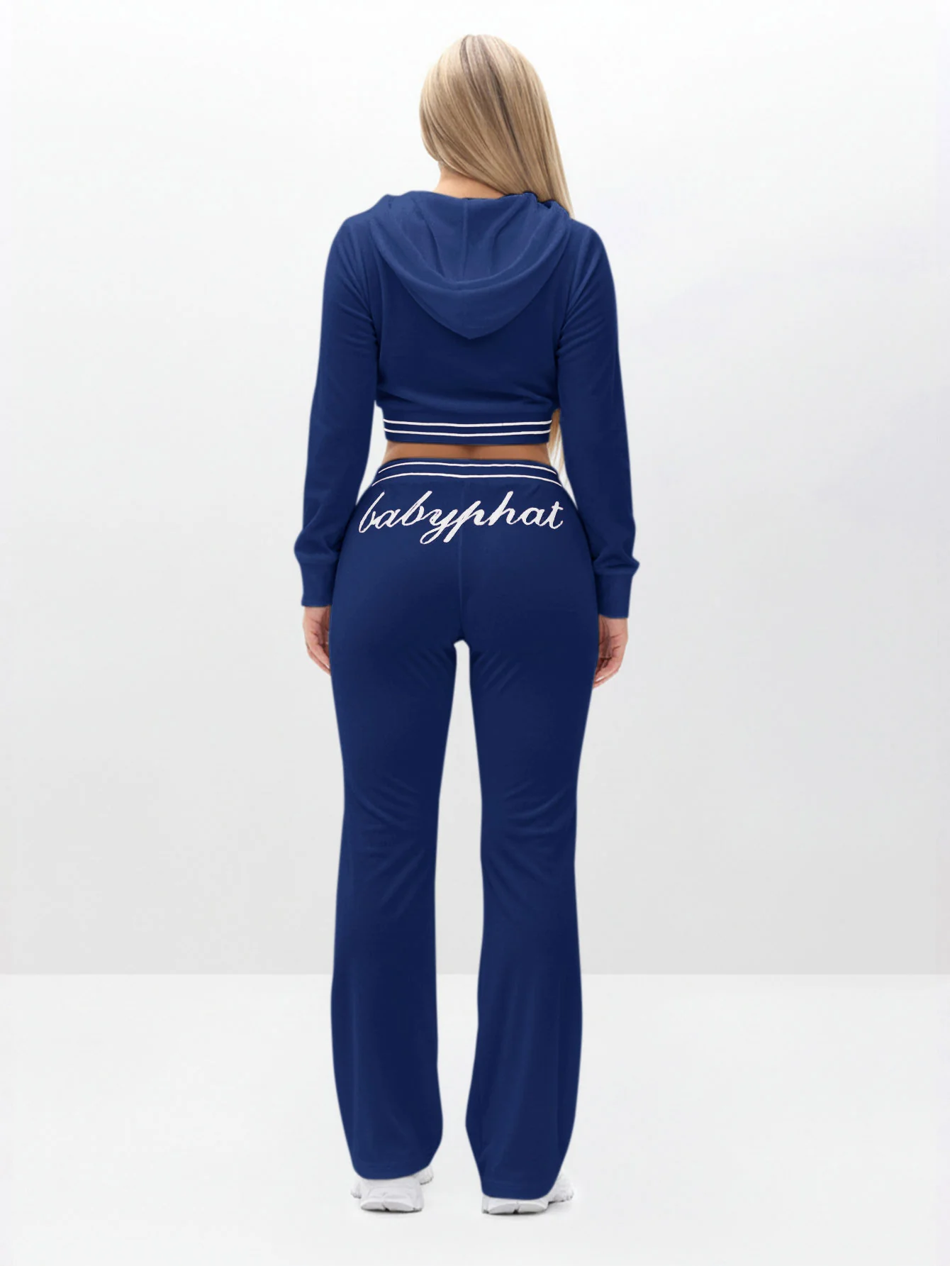 Cropped Velour Zip Up Sweatshirt - Image 6