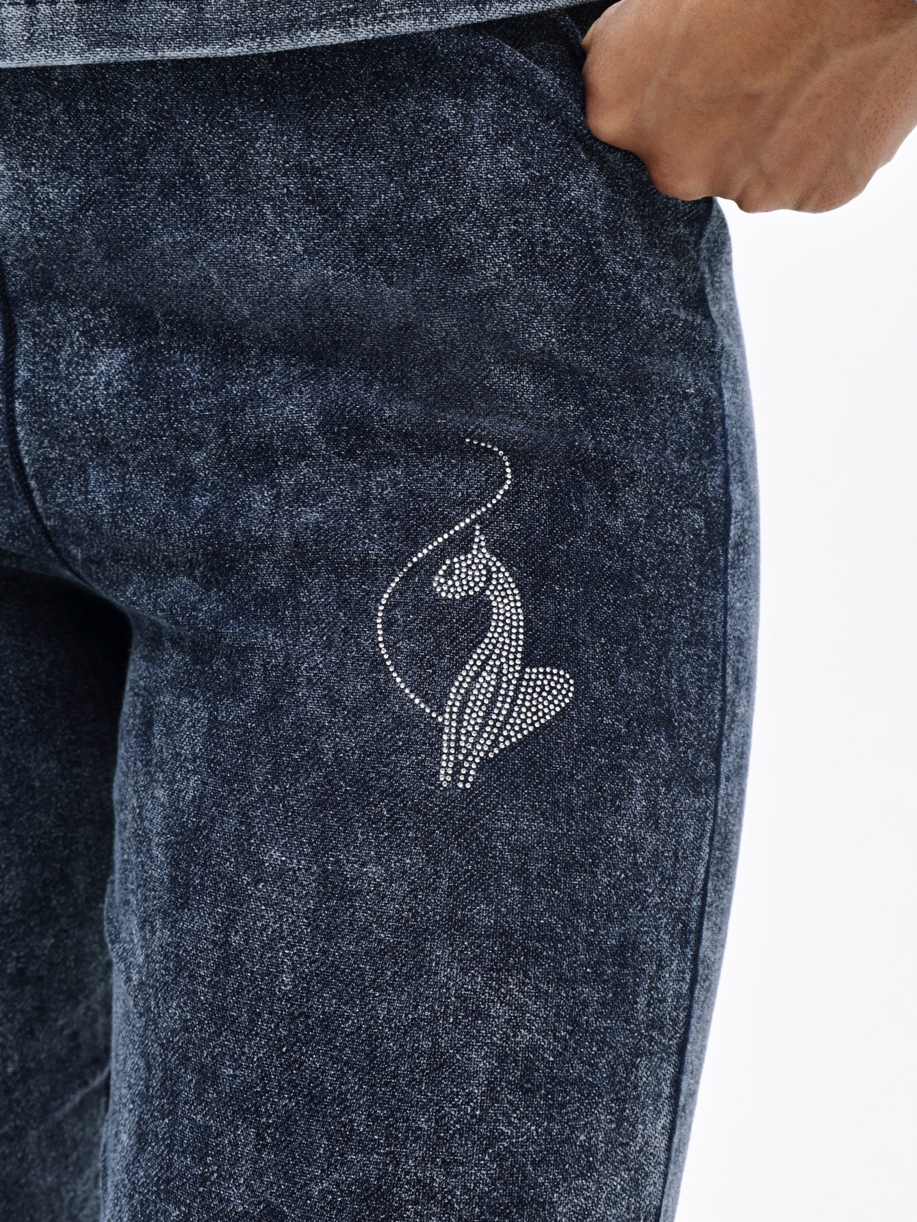 Denim Wash Jersey Flare Leggings - Image 5
