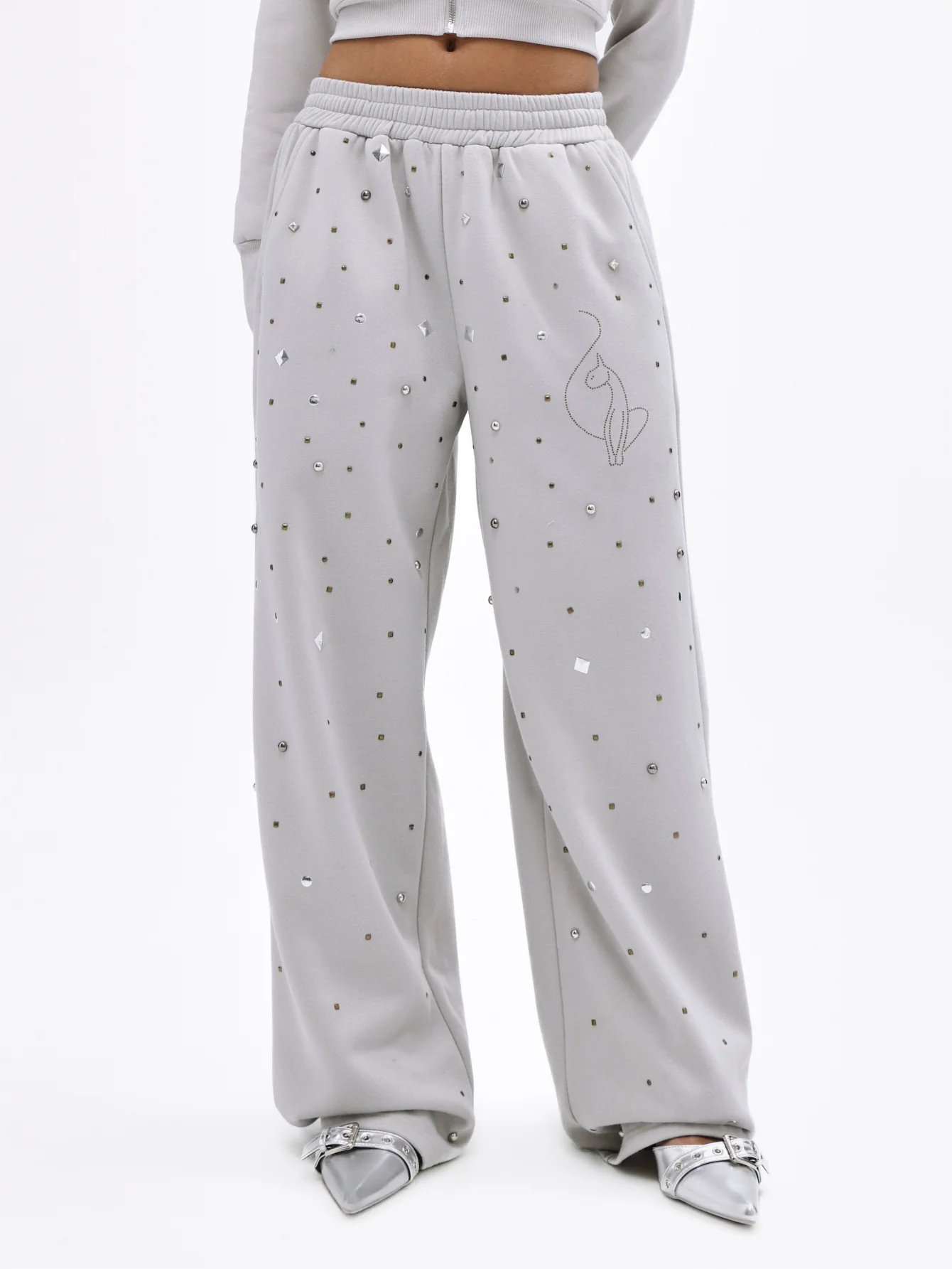 Embellished Studded Sweatpants - Image 3