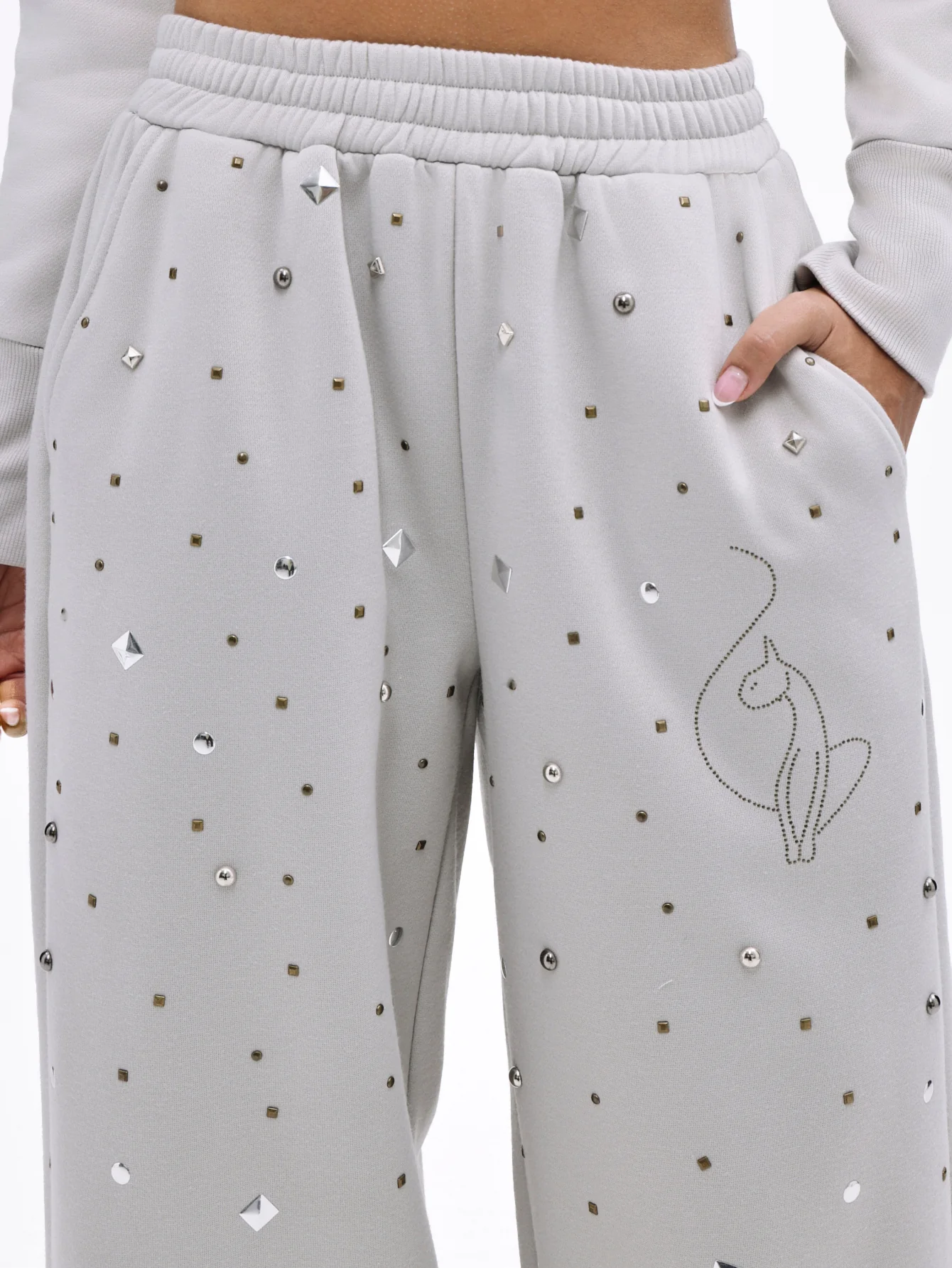 Embellished Studded Sweatpants - Image 5