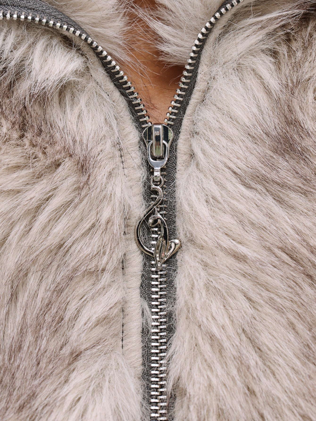 Faux Fur Ribbed Zip Up - Image 6