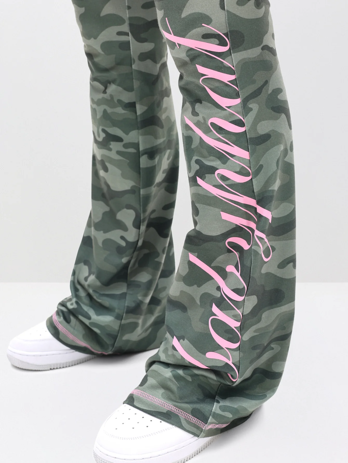 Fold Over Flare Leggings in Camo - Image 5