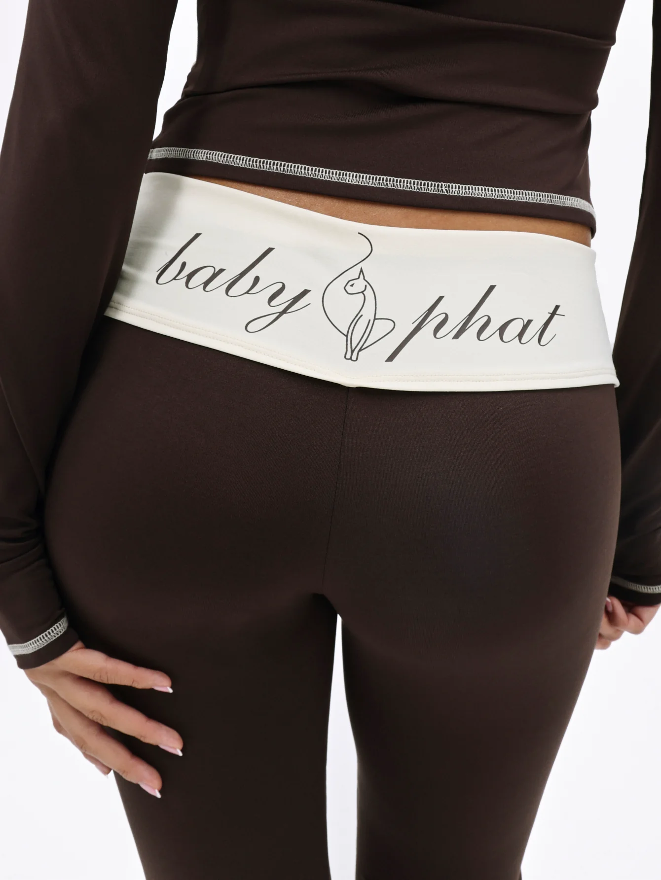 Foldover Flare Legging with Contrast Stitching - Image 6