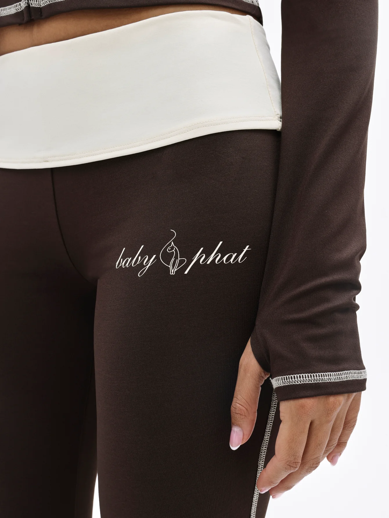 Foldover Flare Legging with Contrast Stitching - Image 7