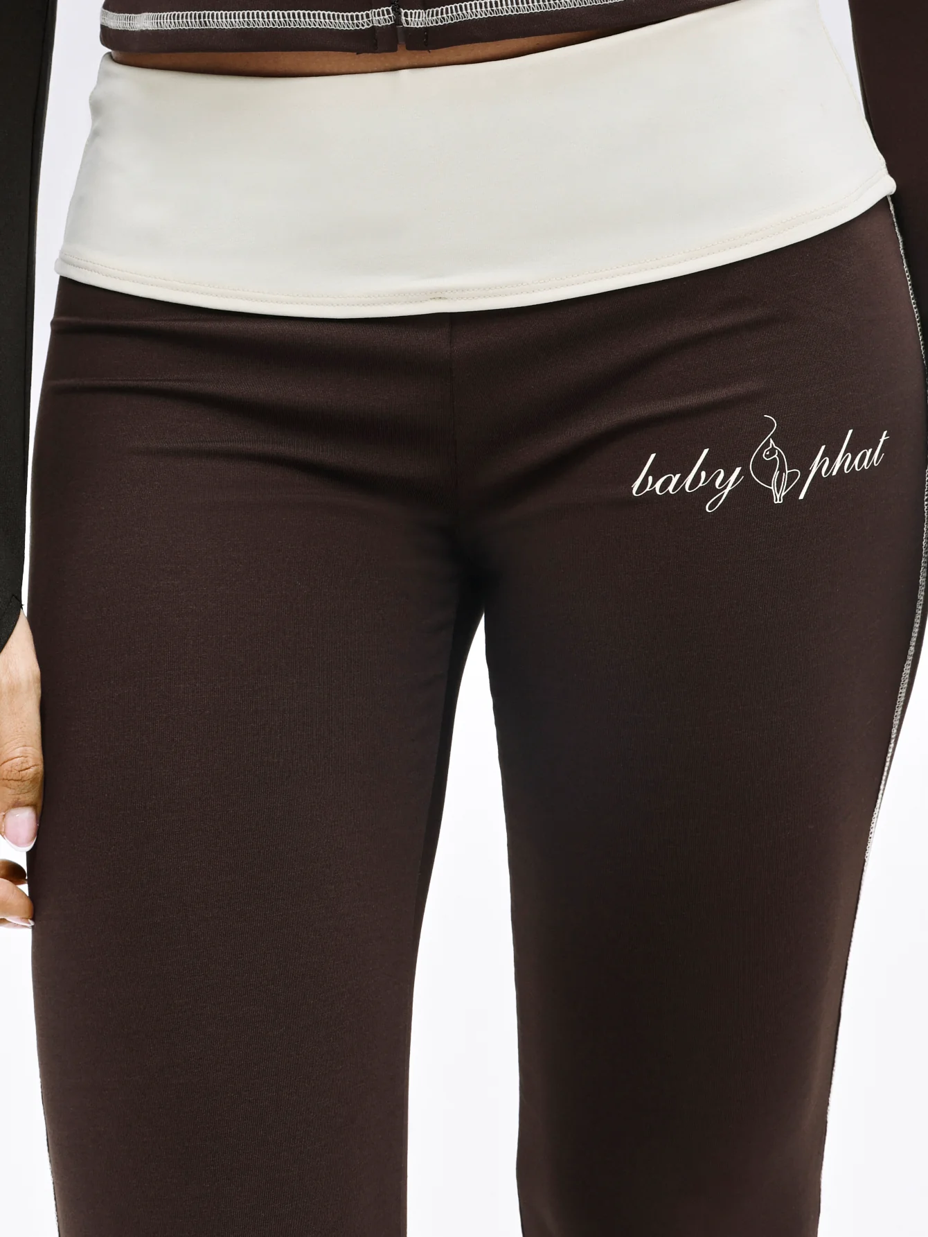 Foldover Flare Legging with Contrast Stitching - Image 8