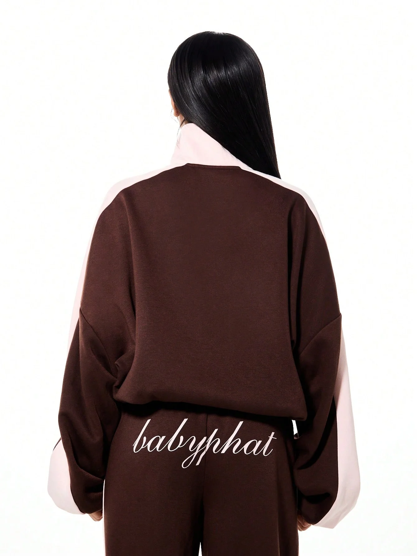 Funnel Neck Color Block Zip Up Sweatshirt - Image 2