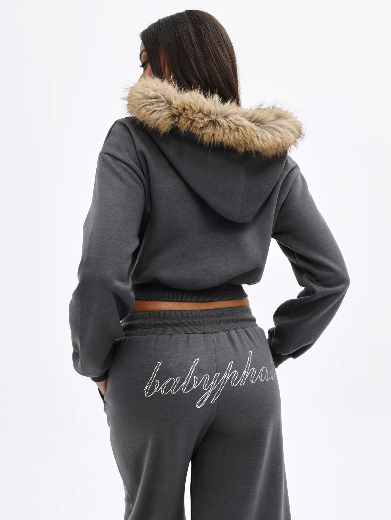 Fur Trim Zip Up Hoodie - Image 2