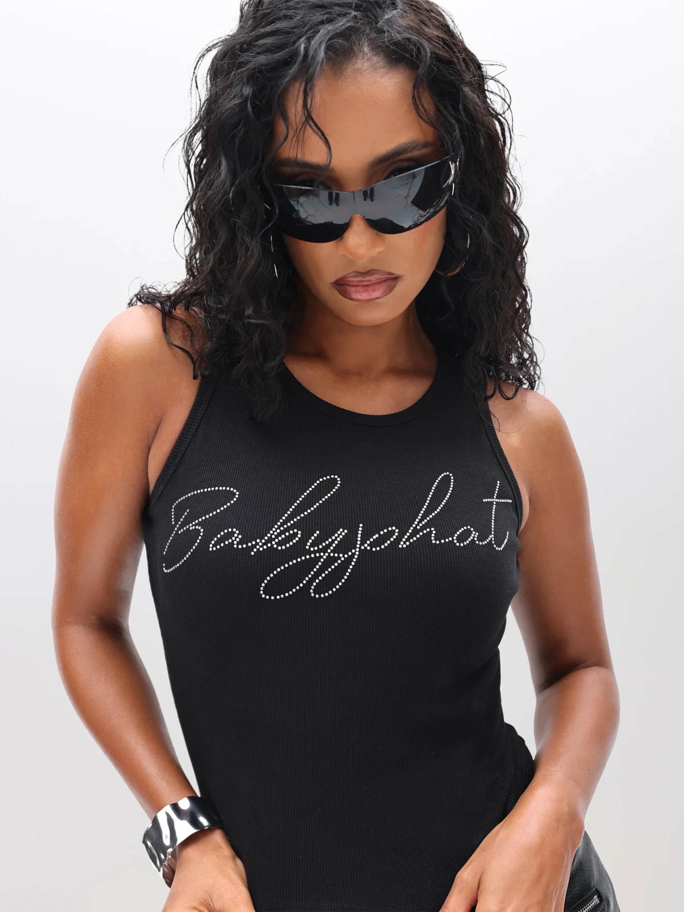 Graphic Vest Top with Rhinestones - Image 7