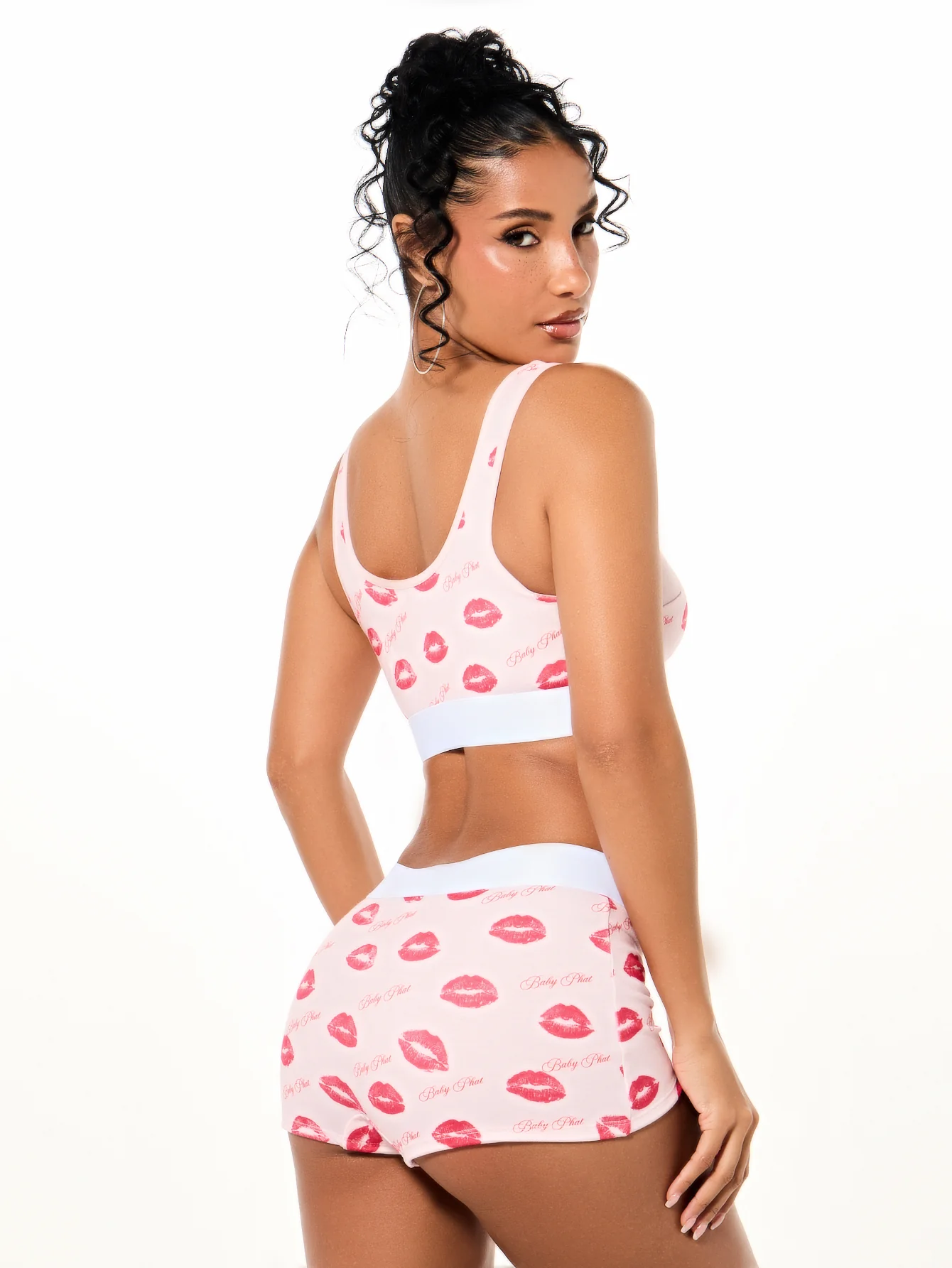 Lip Print Bralette And Short Set - Image 4