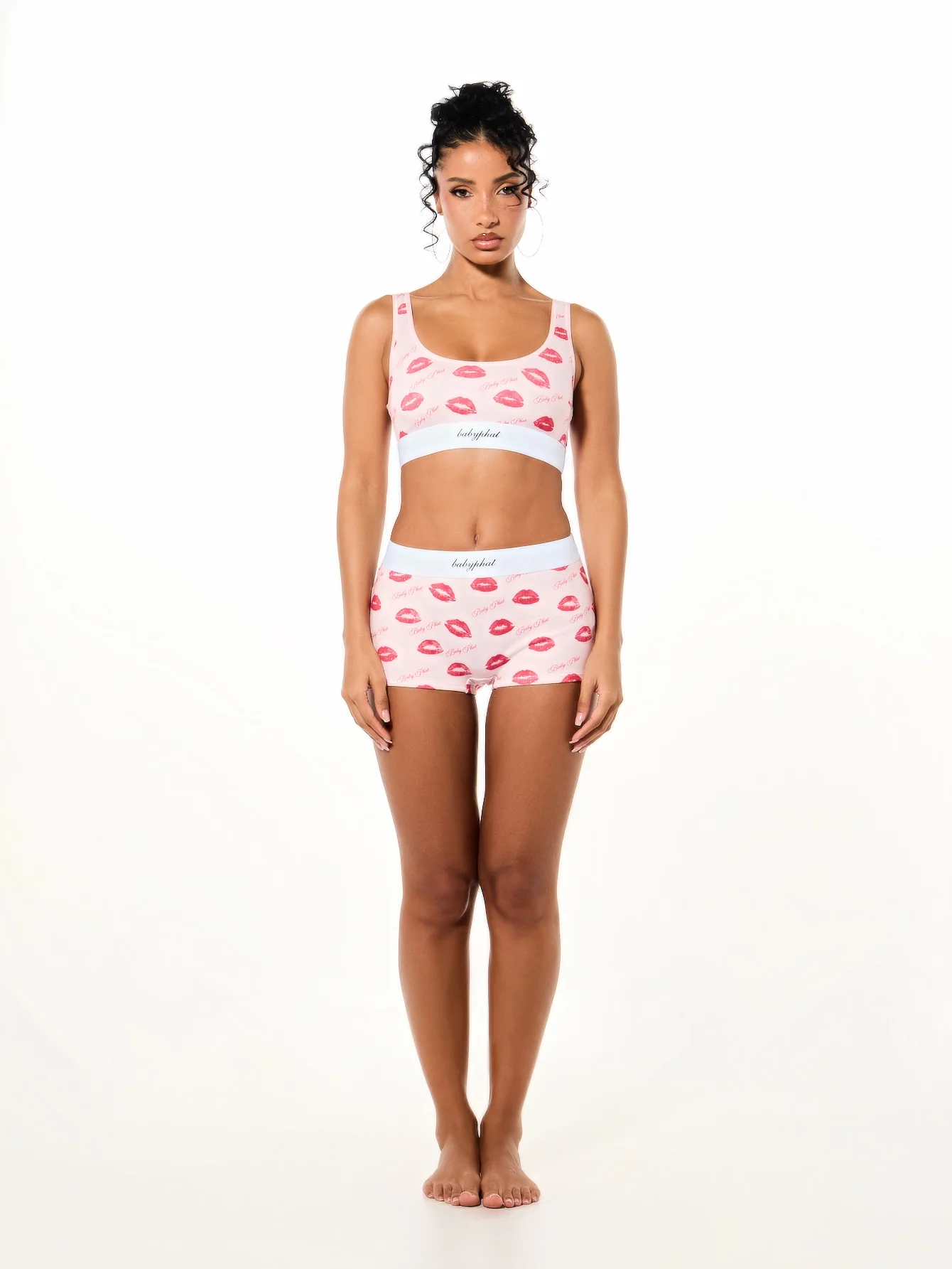 Lip Print Bralette And Short Set - Image 5