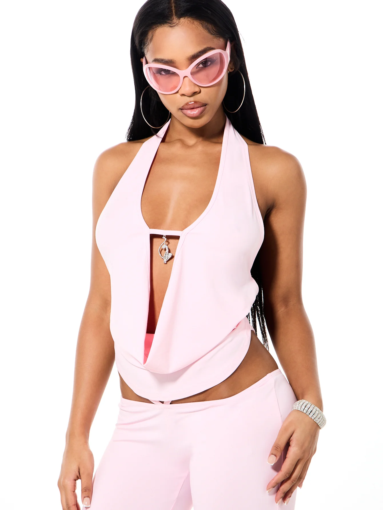 Logo Cowl Neck Top - Image 4