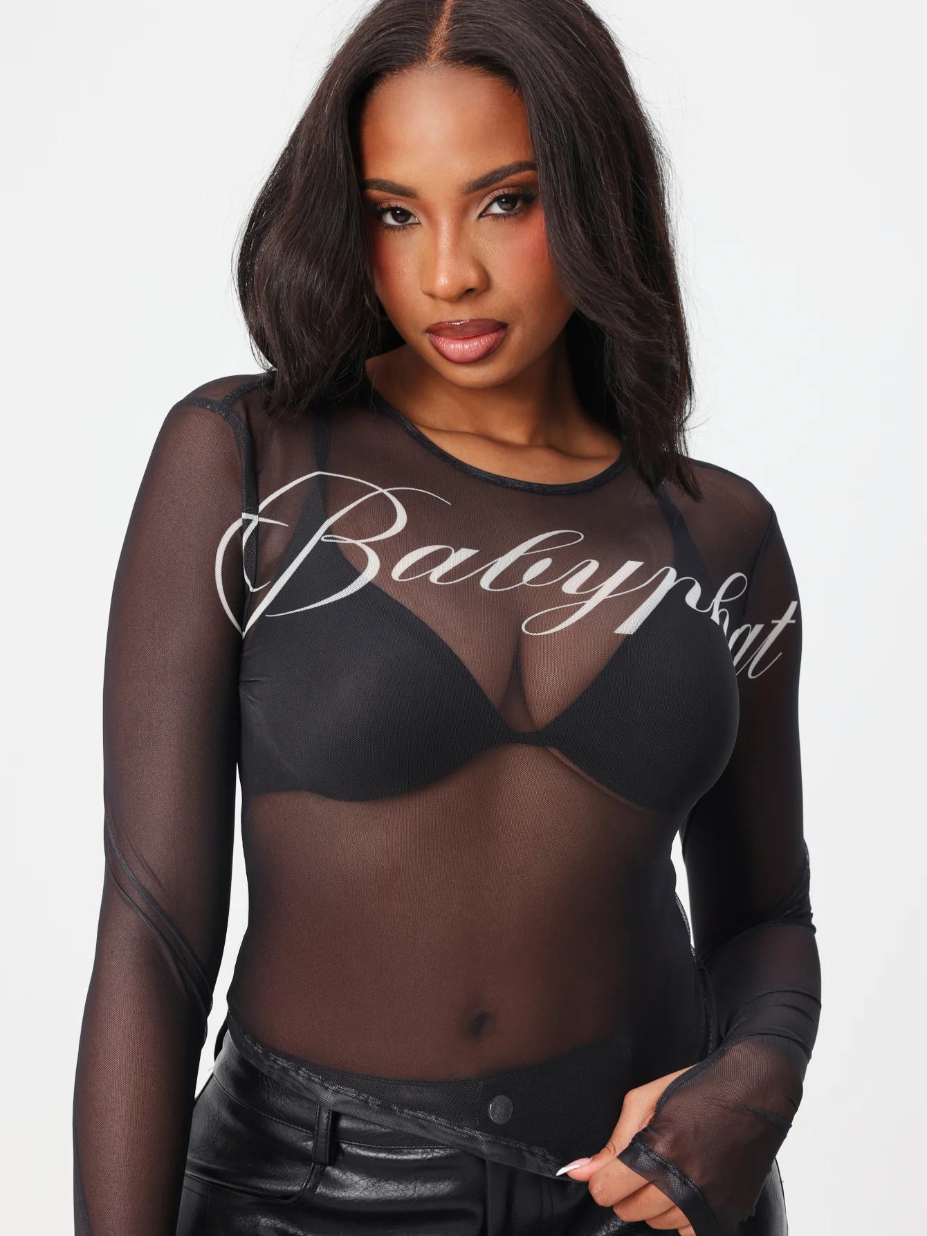 Logo Mesh Long Sleeve
