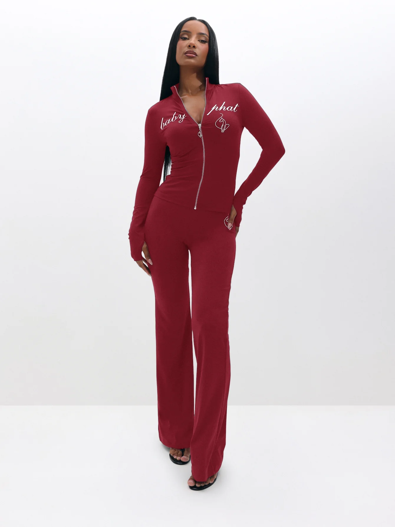 Long Sleeve High Neck Zip Up Top - Image 5
