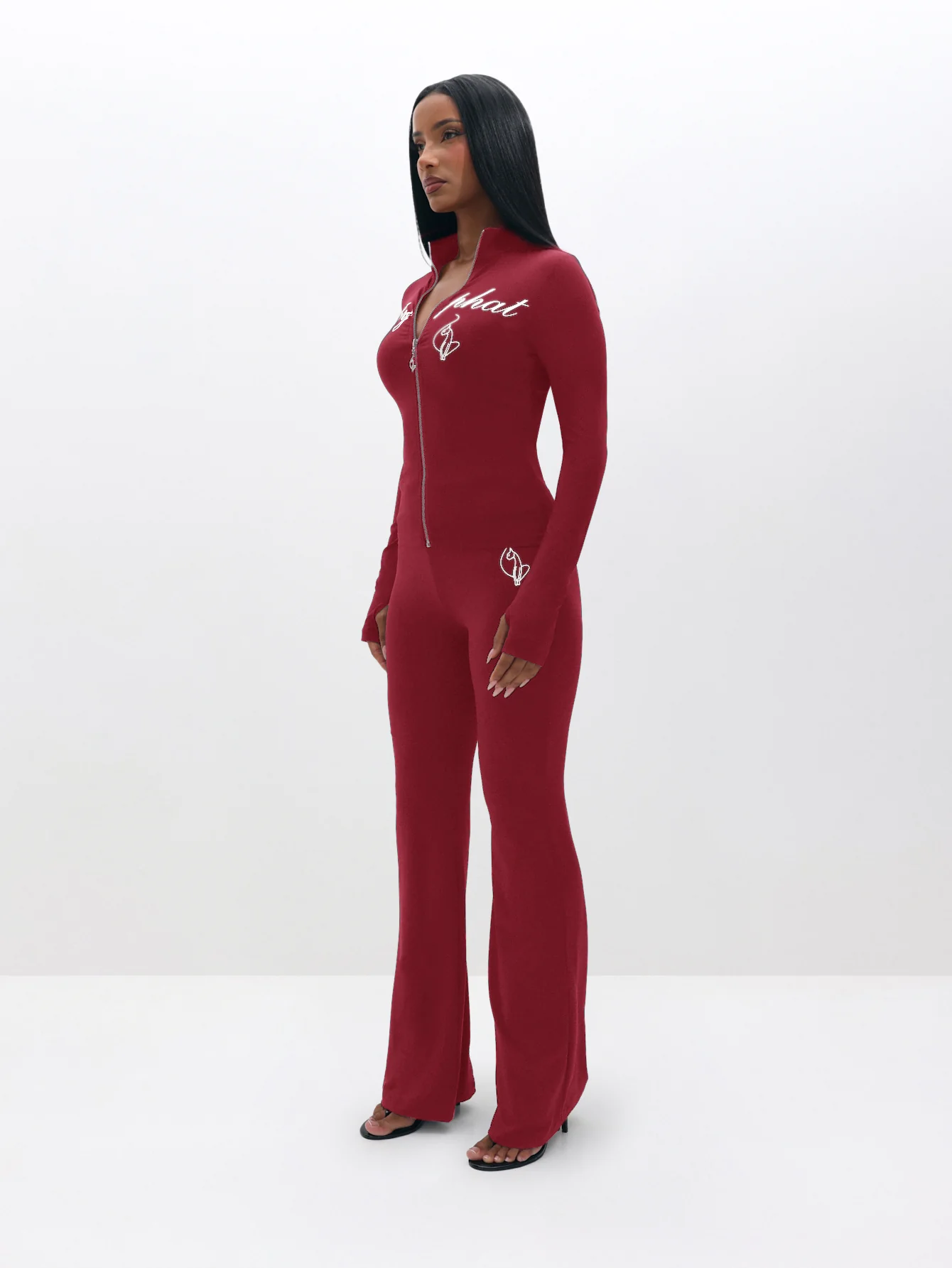 Long Sleeve High Neck Zip Up Top - Image 7
