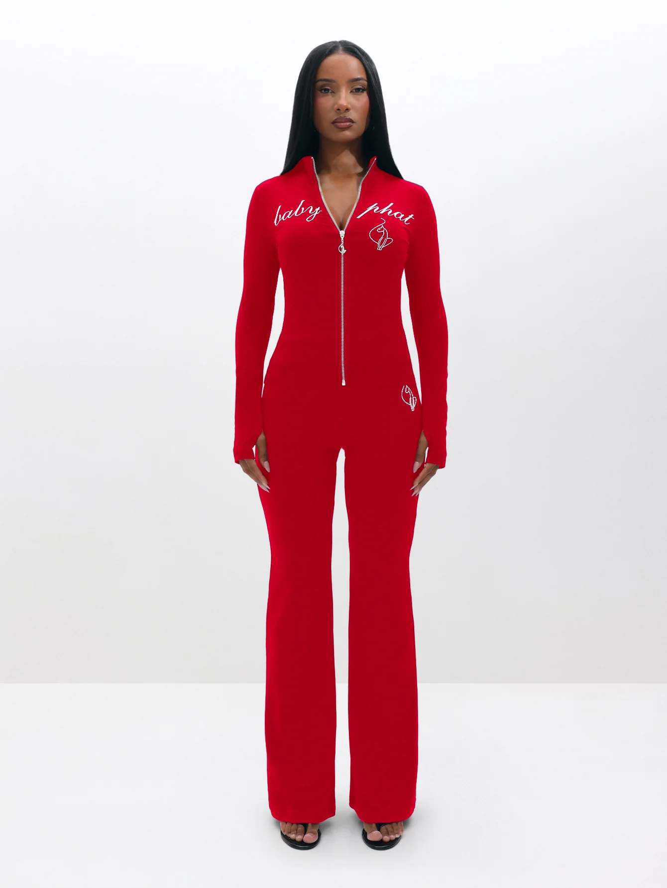 Long Sleeve High Neck Zip Up Top - Image 6