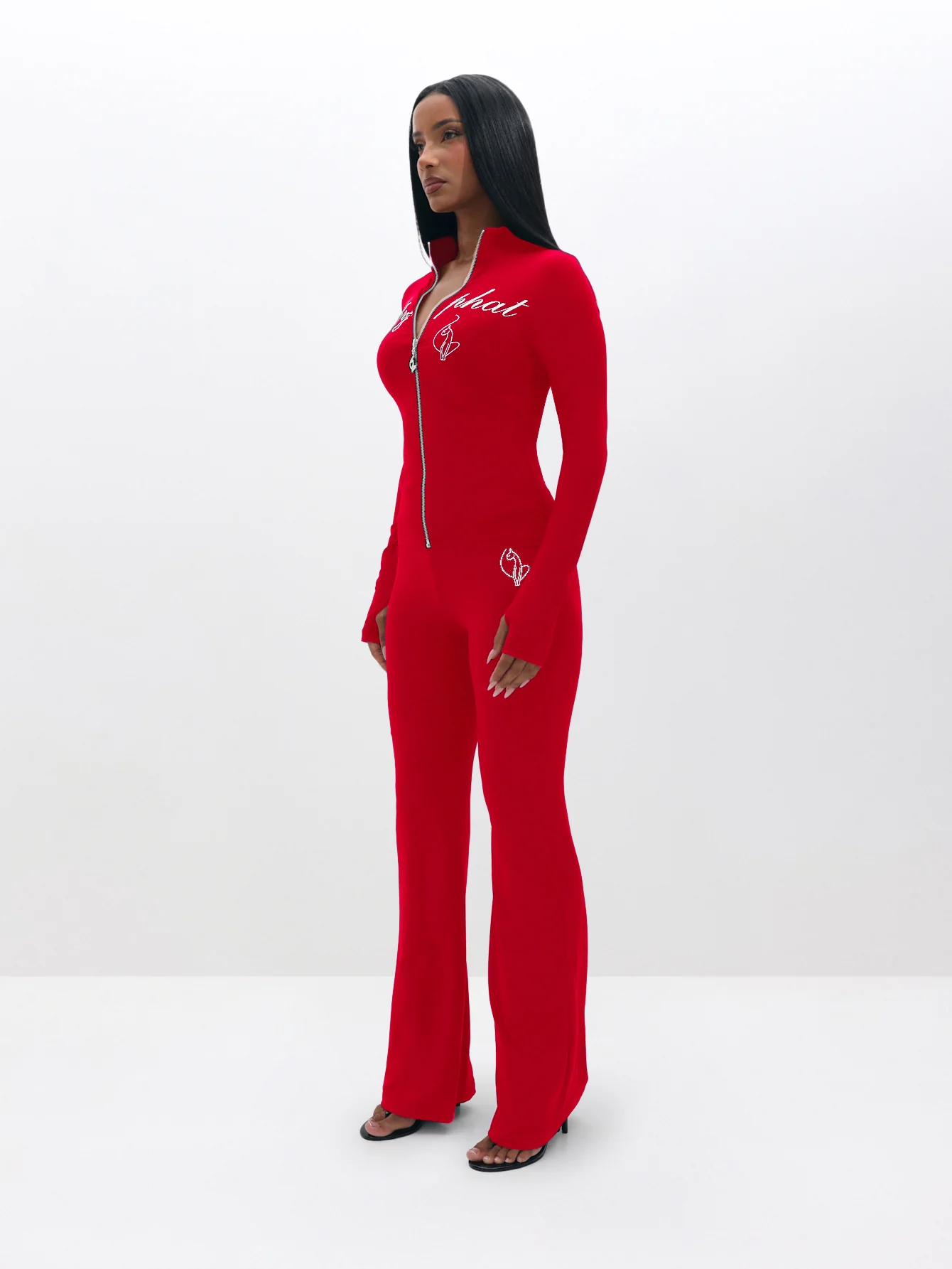Long Sleeve High Neck Zip Up Top - Image 7