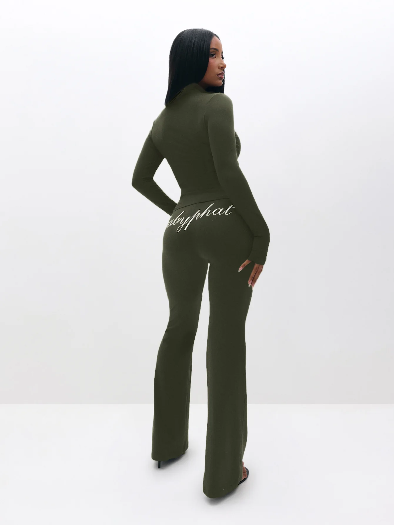 Long Sleeve High Neck Zip Up Top - Image 4