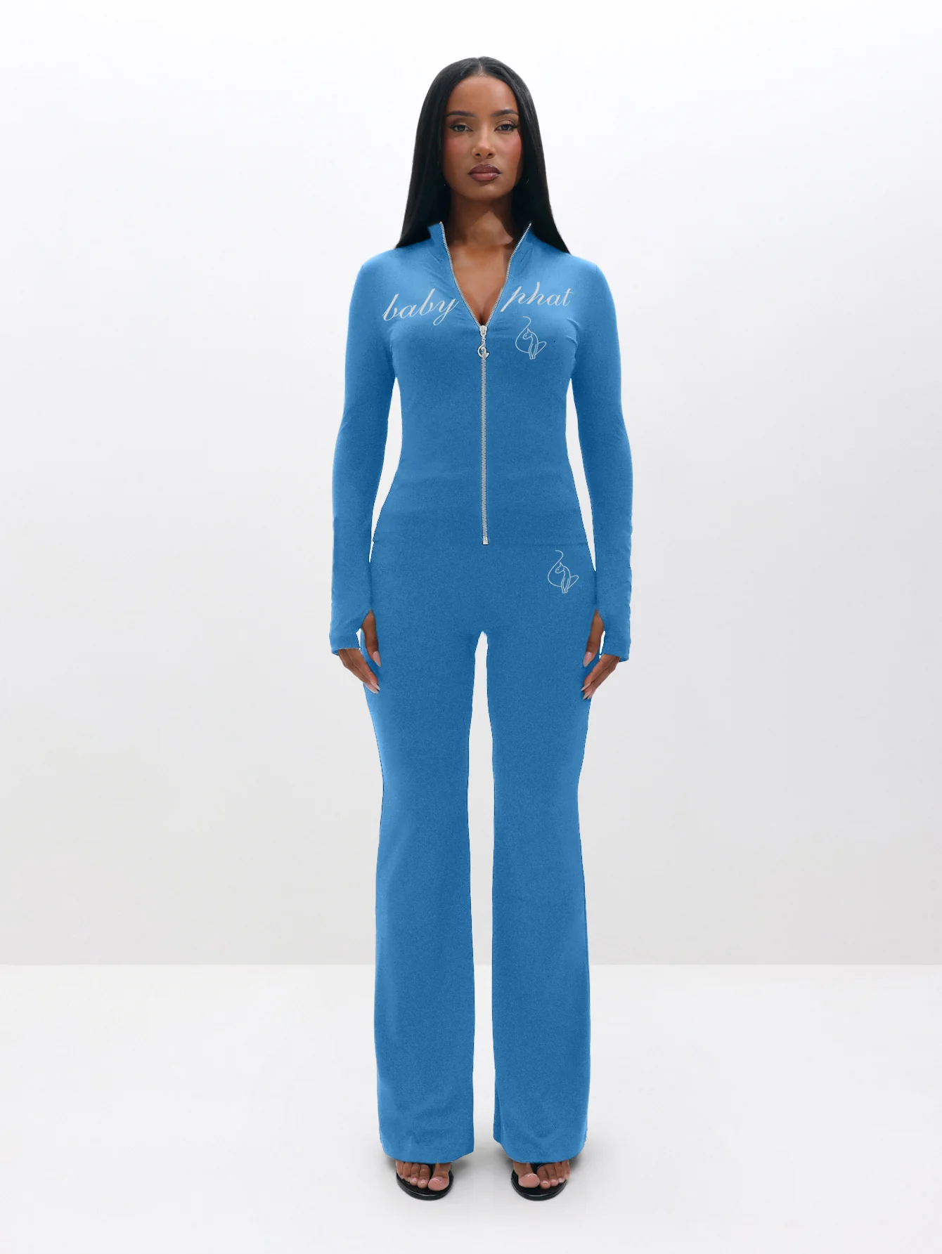 Long Sleeve High Neck Zip Up Top - Image 5
