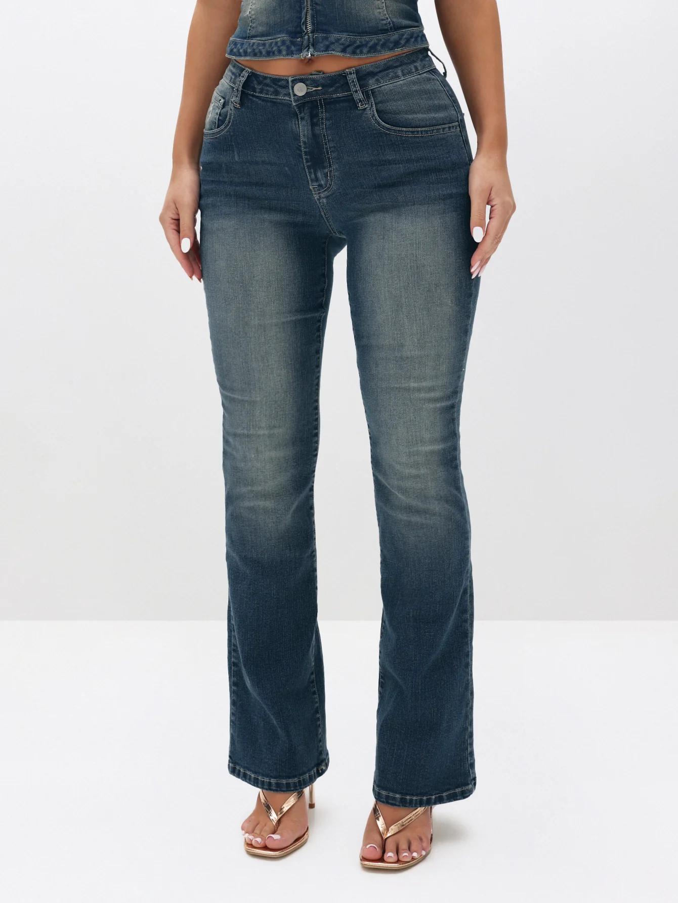 Low Waist Stretch Denim Bootcut Flare - Image 2