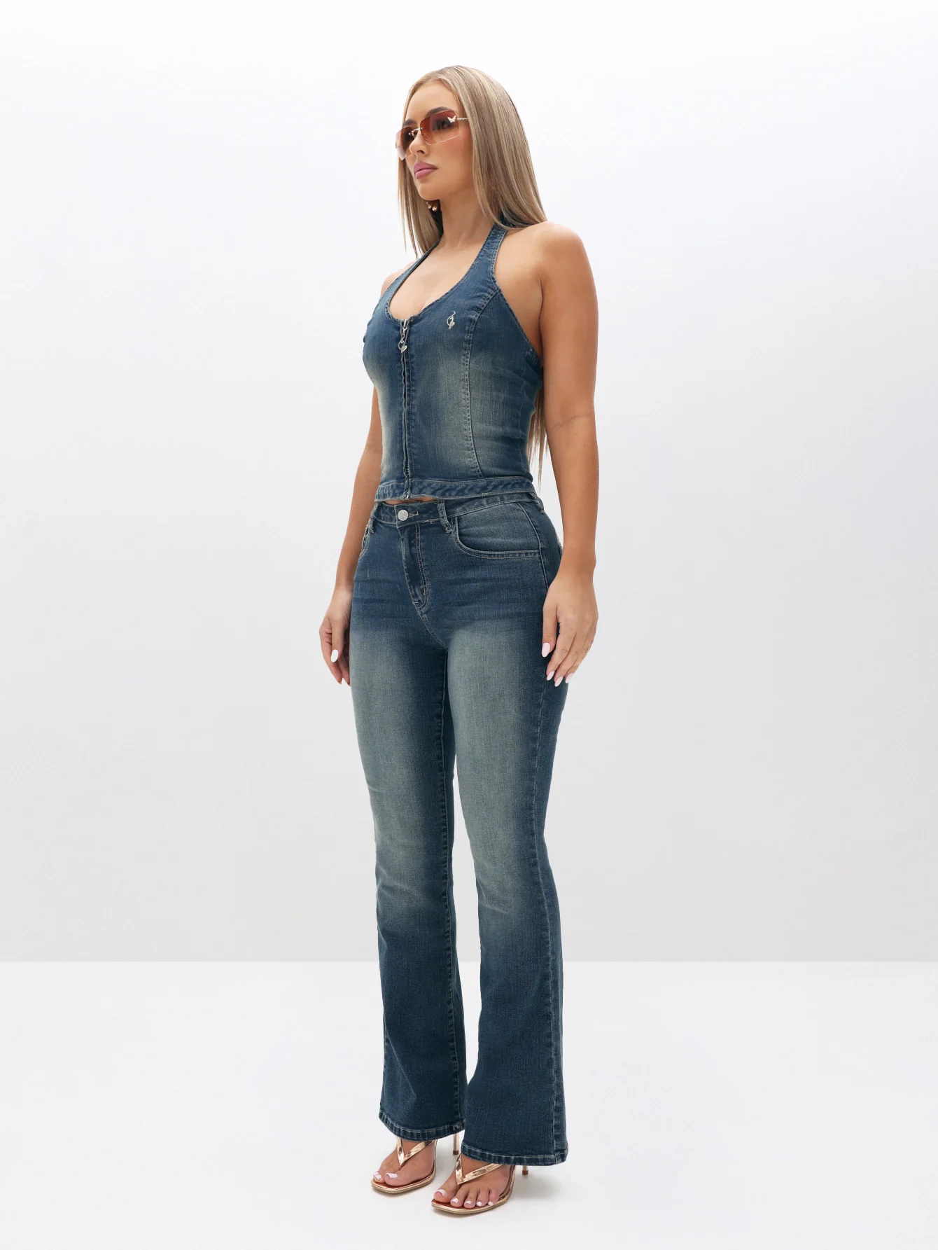 Low Waist Stretch Denim Bootcut Flare - Image 3