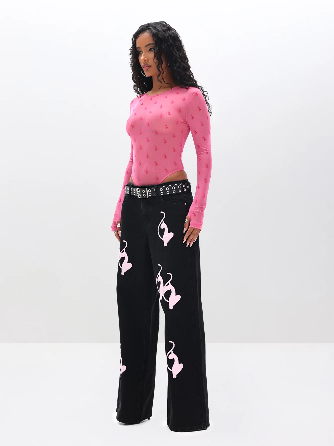 Mesh Long Sleeve Bodysuit - Image 5