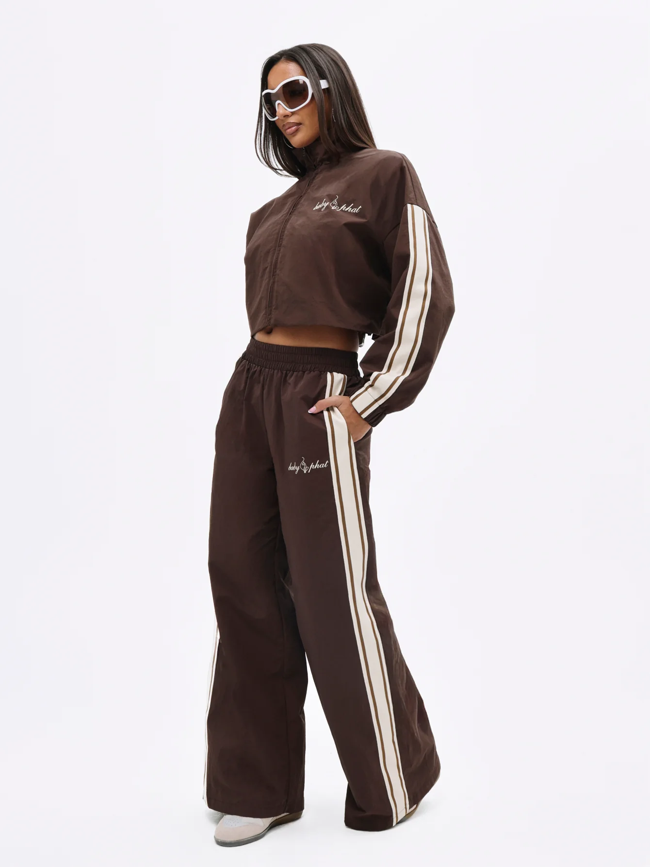 Nylon Track Pant With Side Stripe