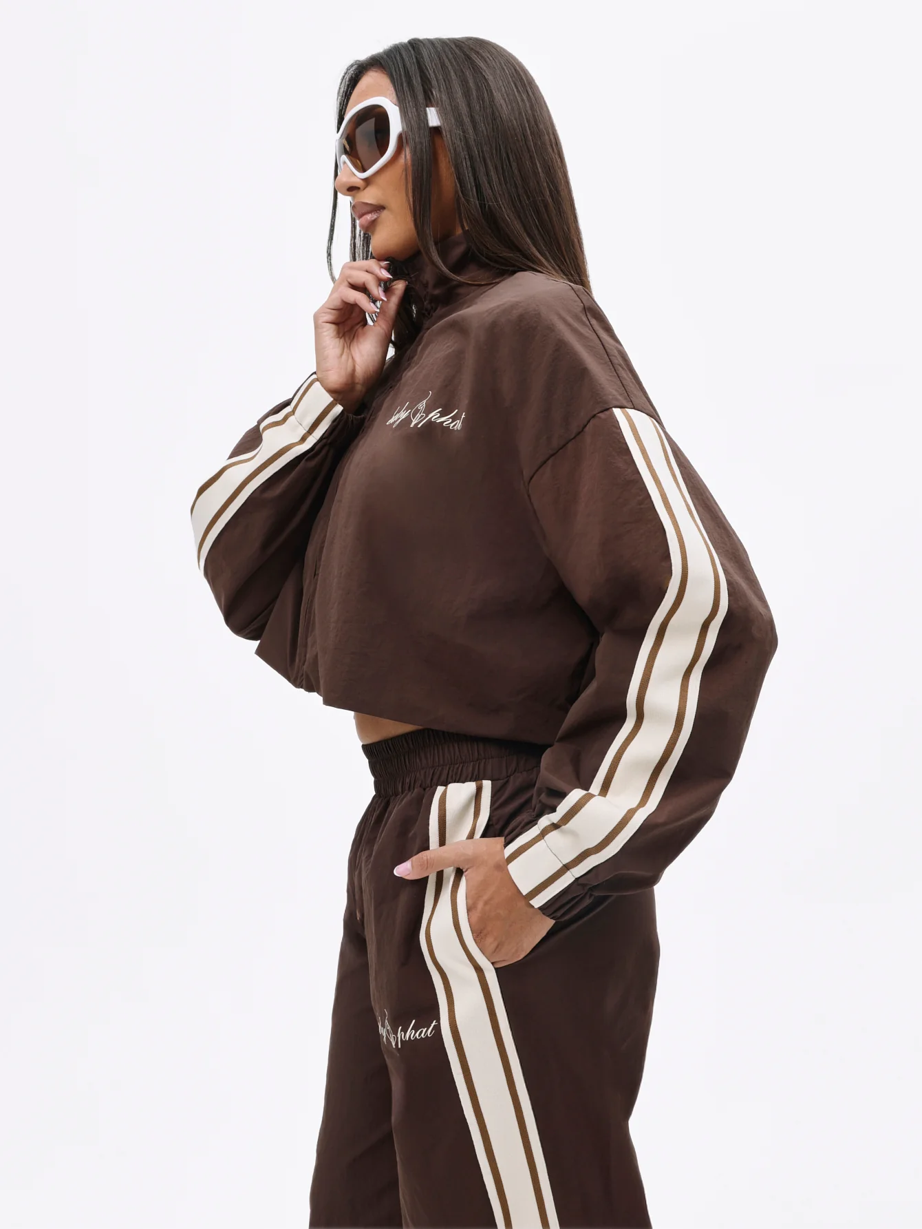 Nylon Zip Up With Stripe Contrast - Image 3