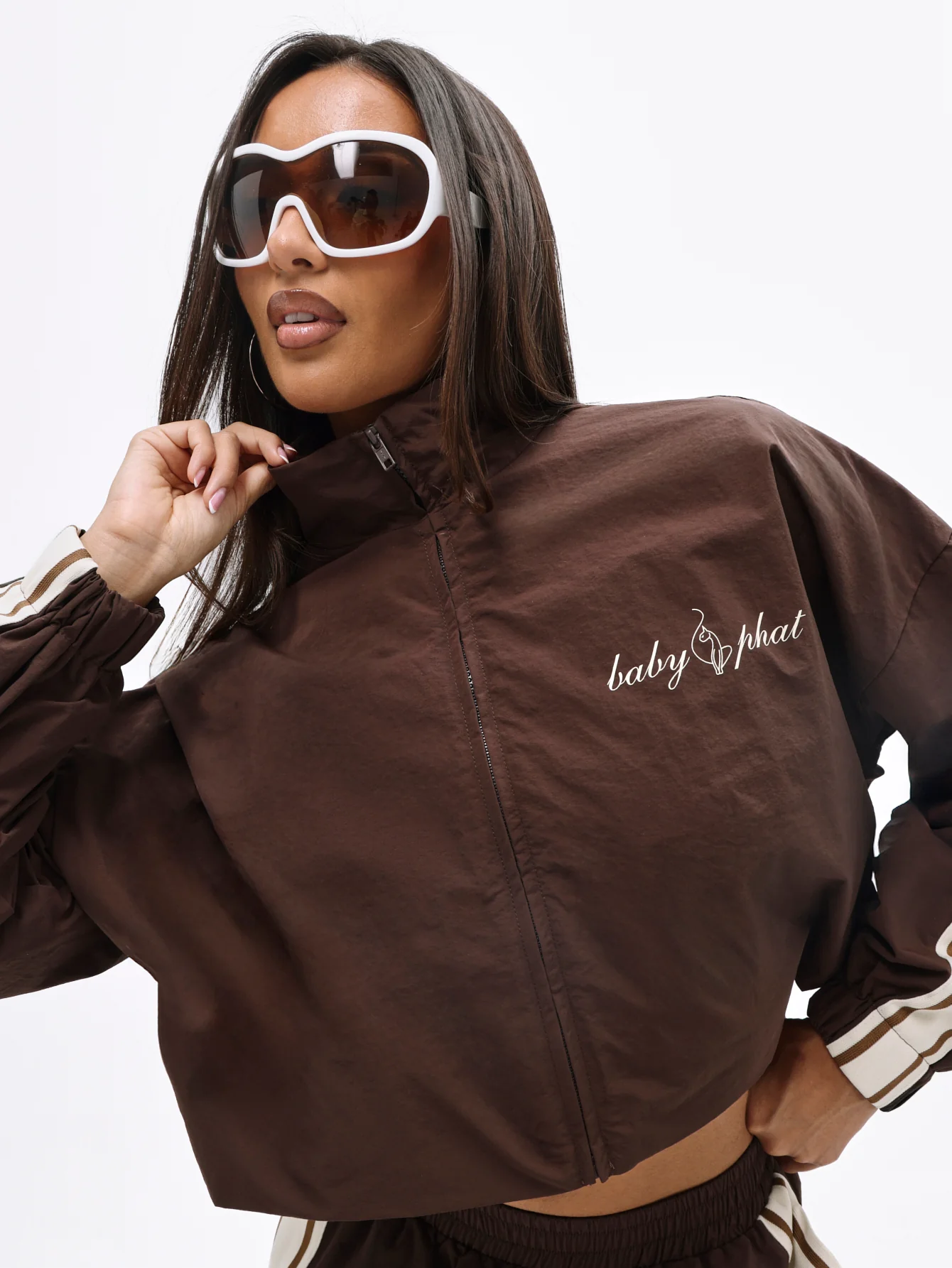 Nylon Zip Up With Stripe Contrast - Image 4