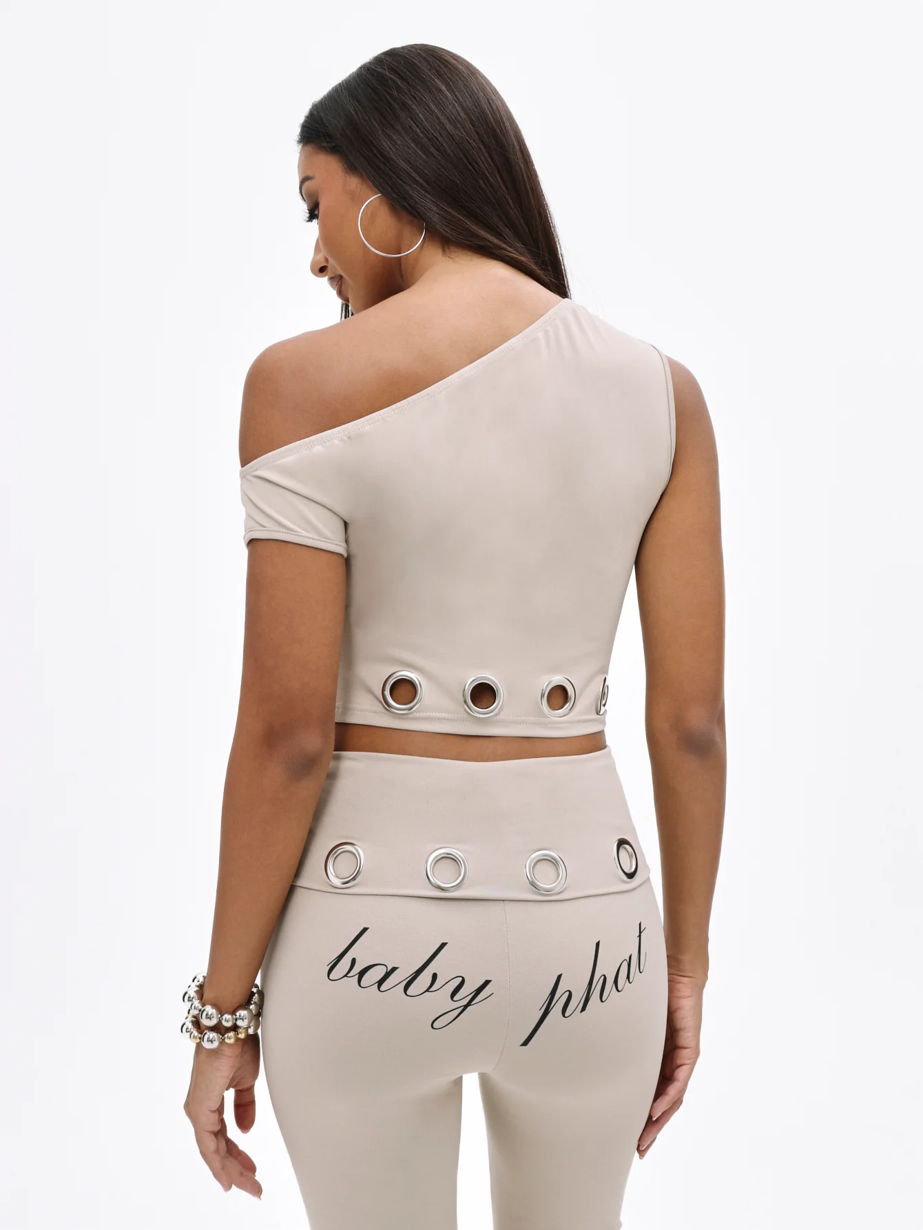 One Shoulder Eyelet Top - Image 2