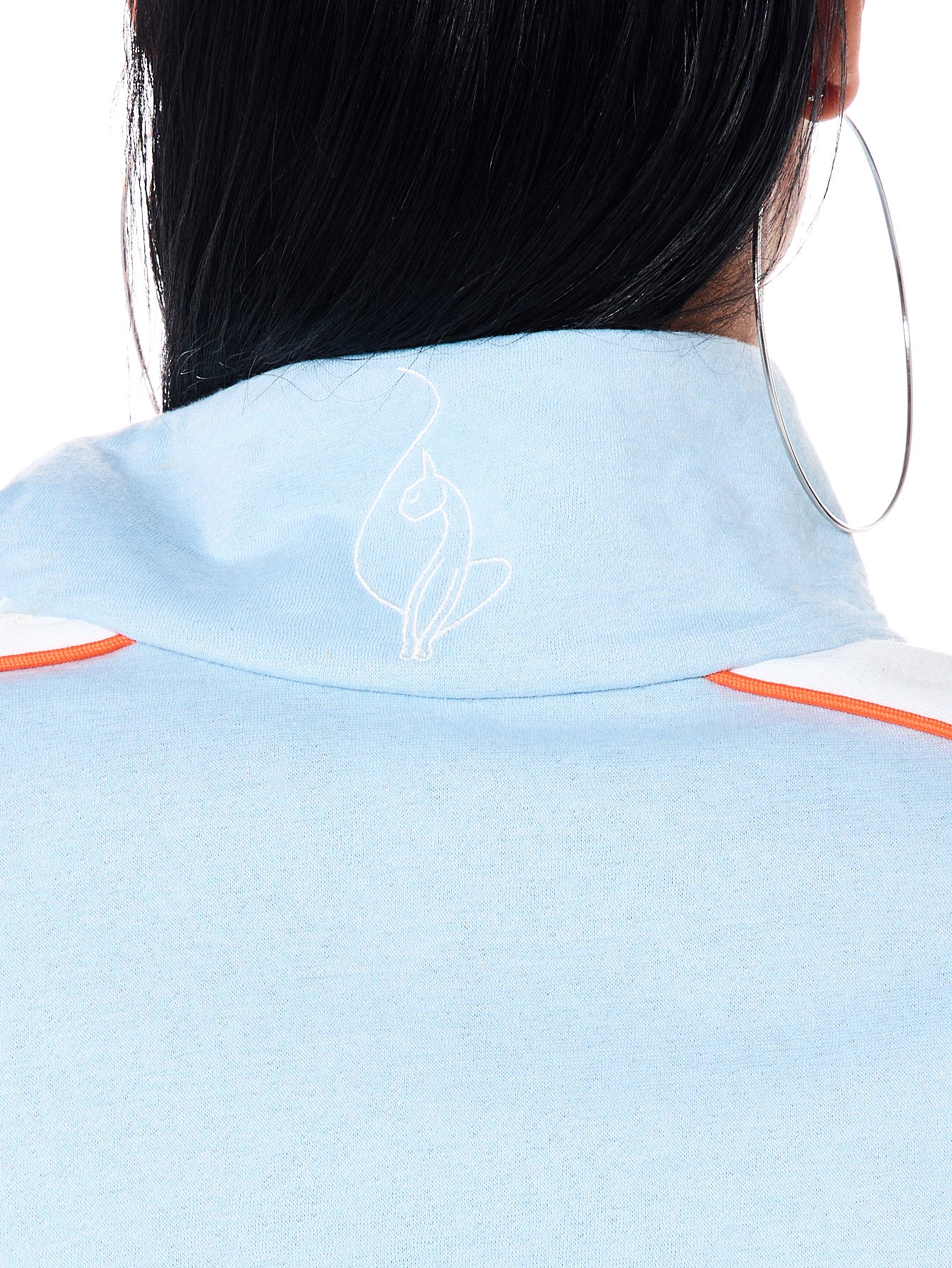 Oversized Funnel Neck Velour Zip Up - Image 4