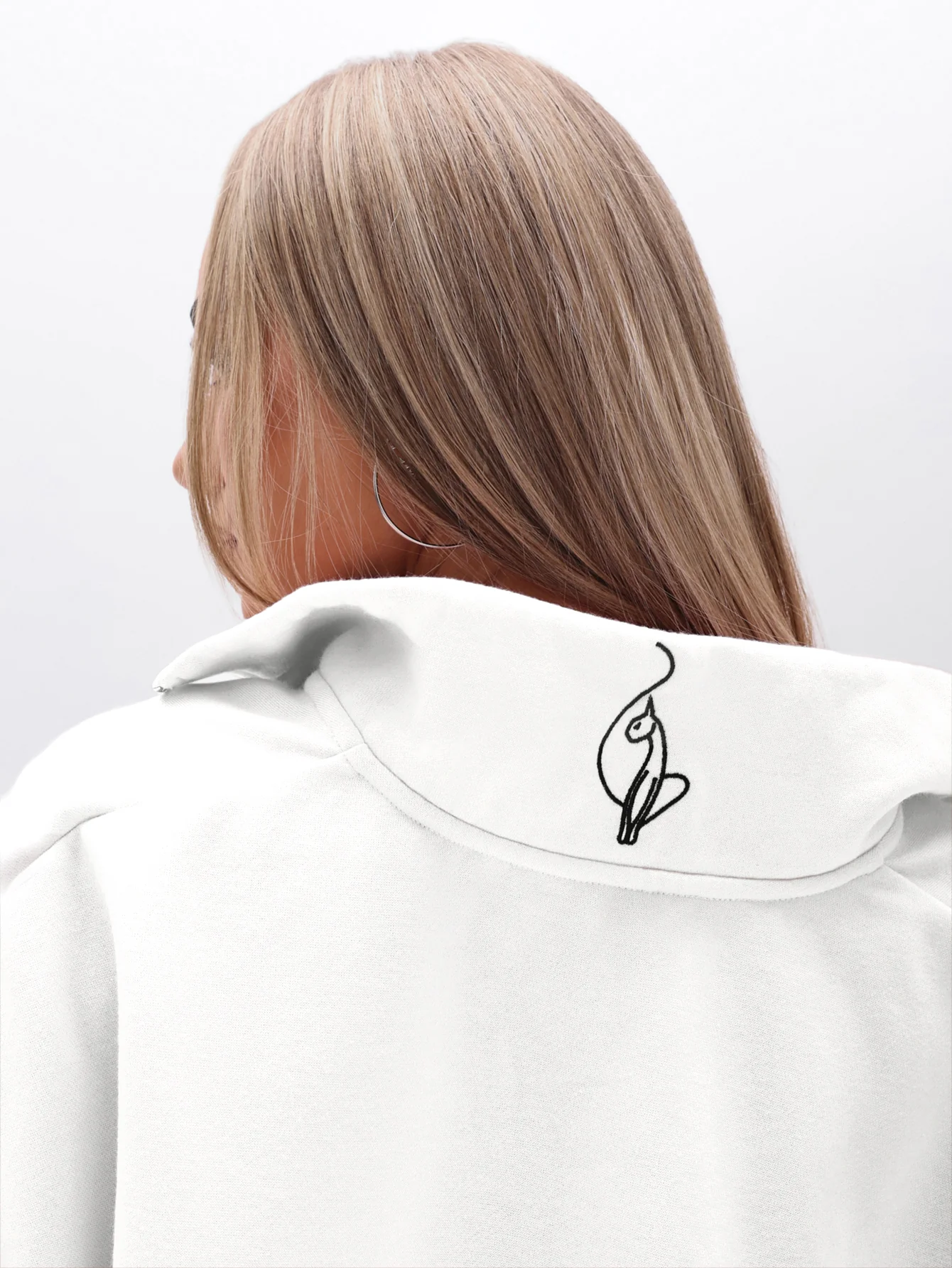Oversized High Neck Zip Up Sweatshirt - Image 5