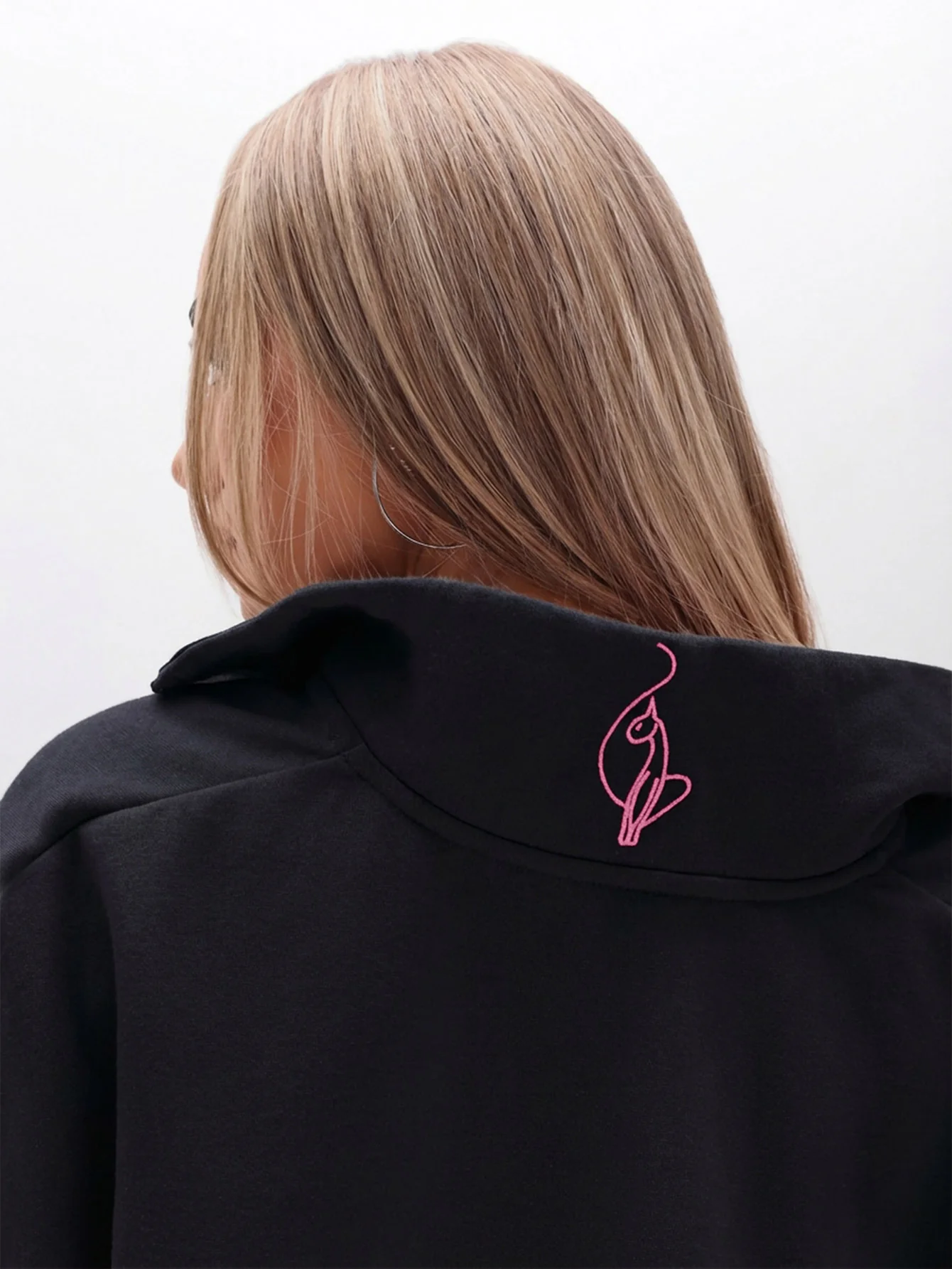 Oversized High Neck Zip Up Sweatshirt - Image 5
