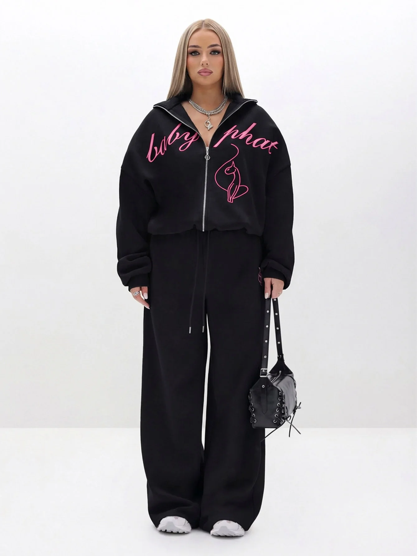 Oversized High Neck Zip Up Sweatshirt - Image 6