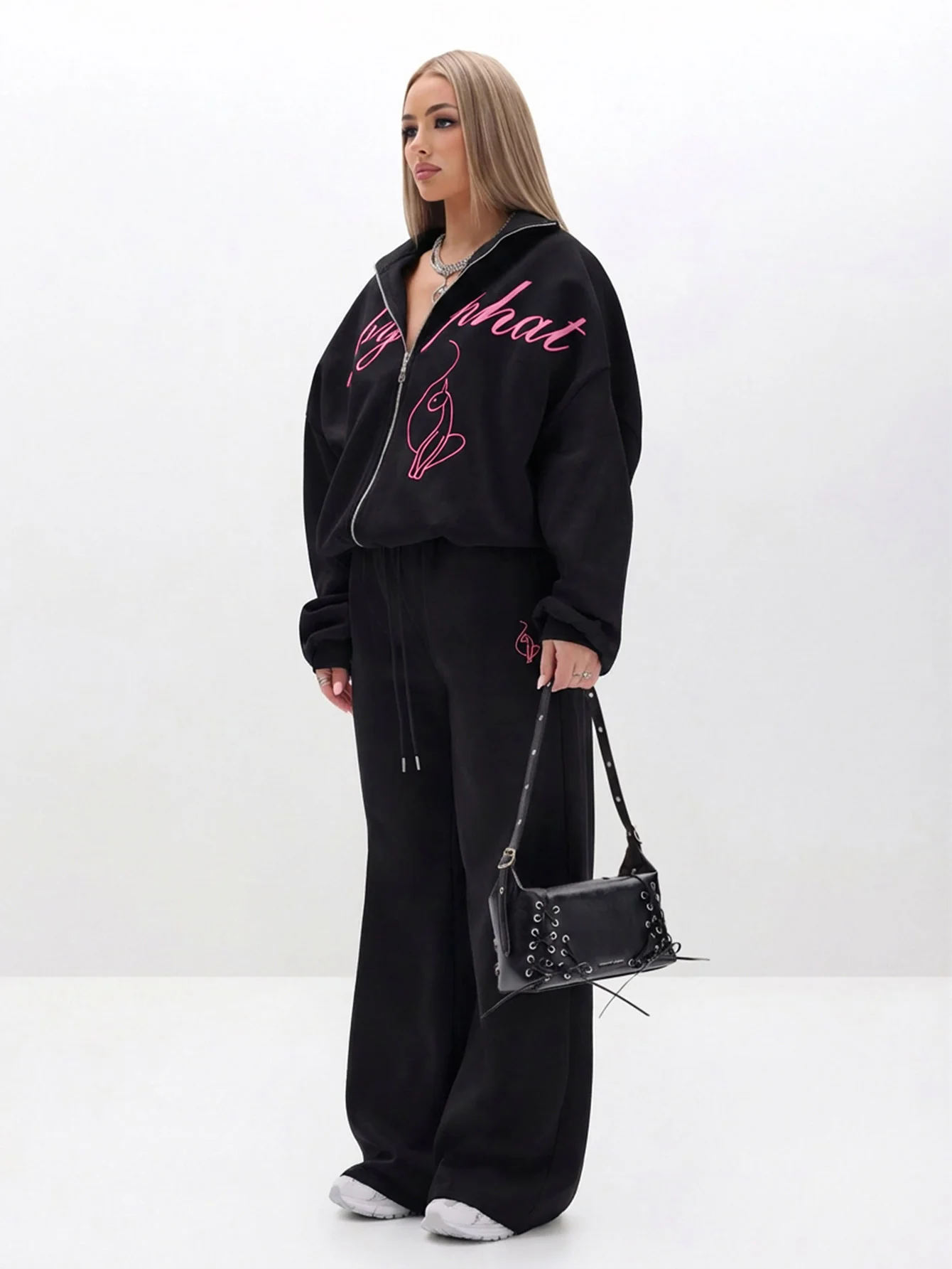 Oversized High Neck Zip Up Sweatshirt - Image 7