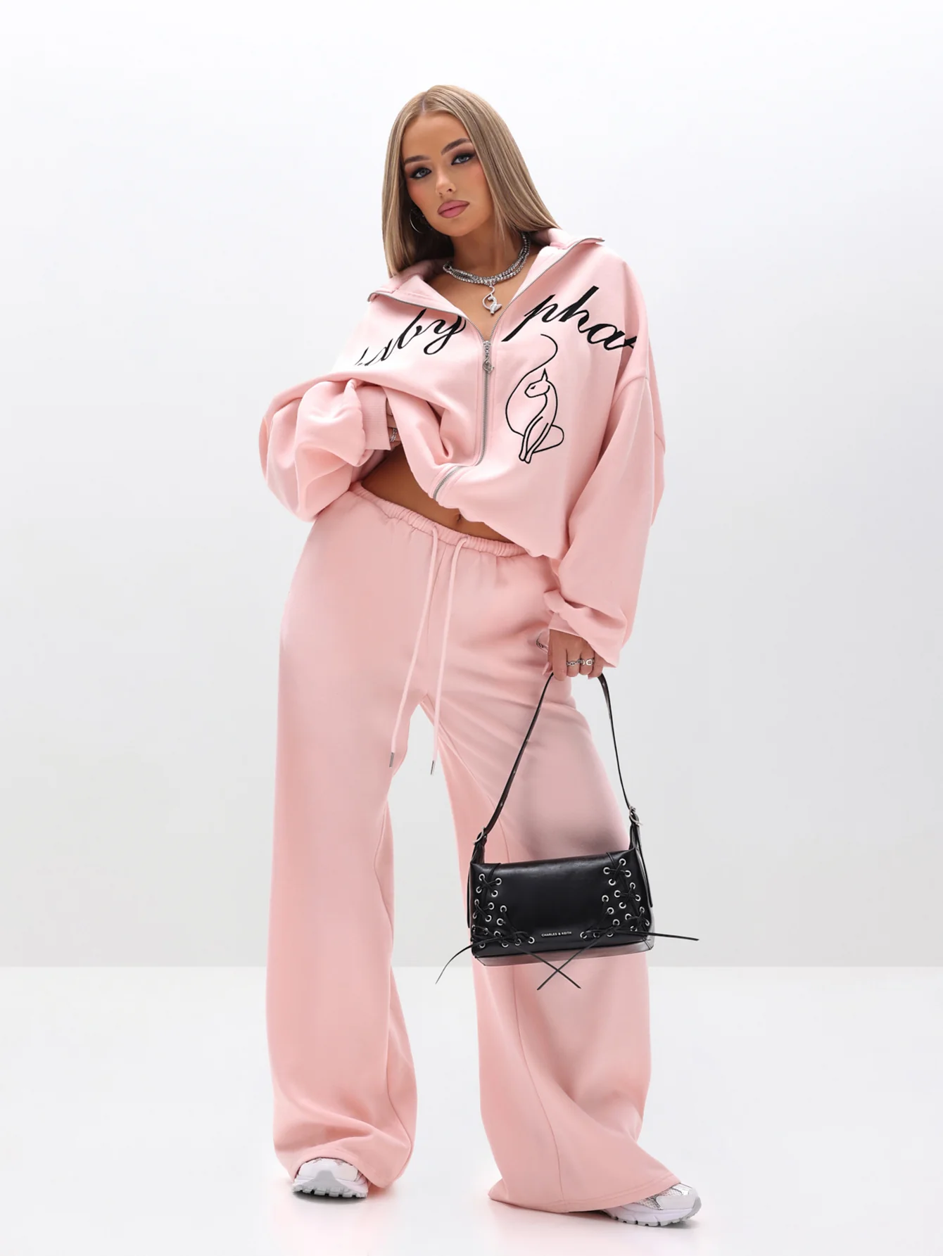 Oversized High Neck Zip Up Sweatshirt - Image 6