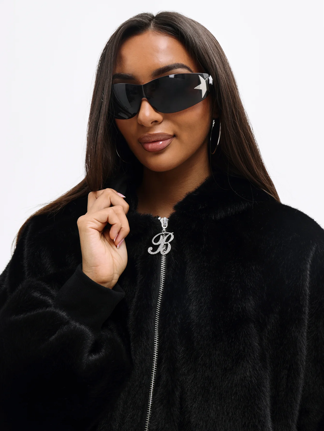 Oversized Hooded Faux Fur Jacket - Image 3