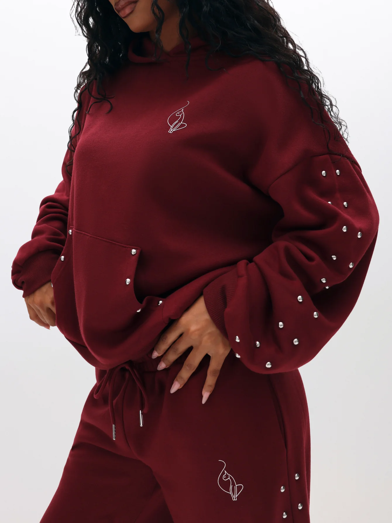 Oversized Hoodie with Stud Detail - Image 3