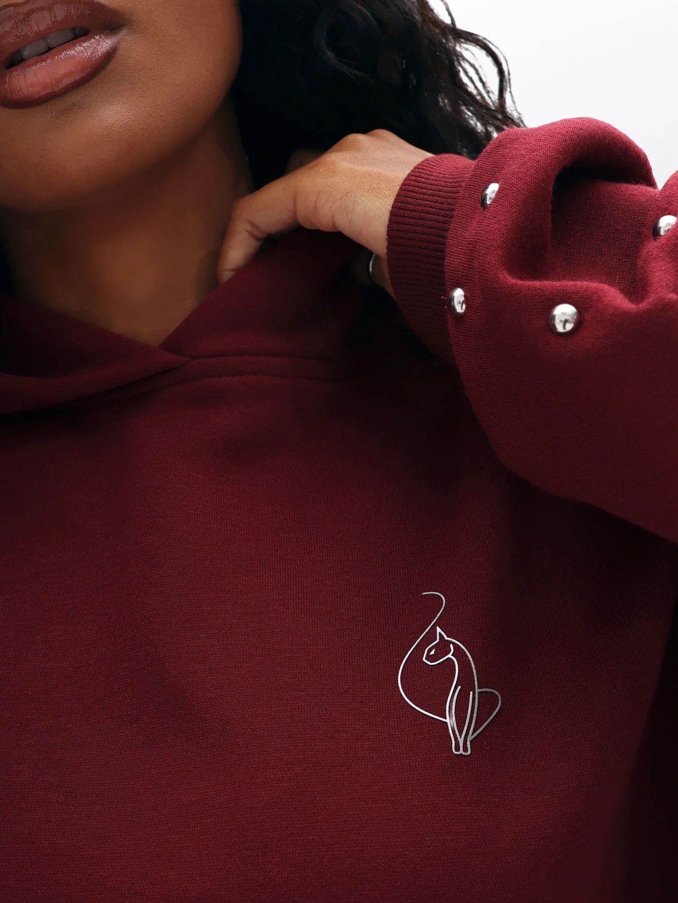 Oversized Hoodie with Stud Detail - Image 4