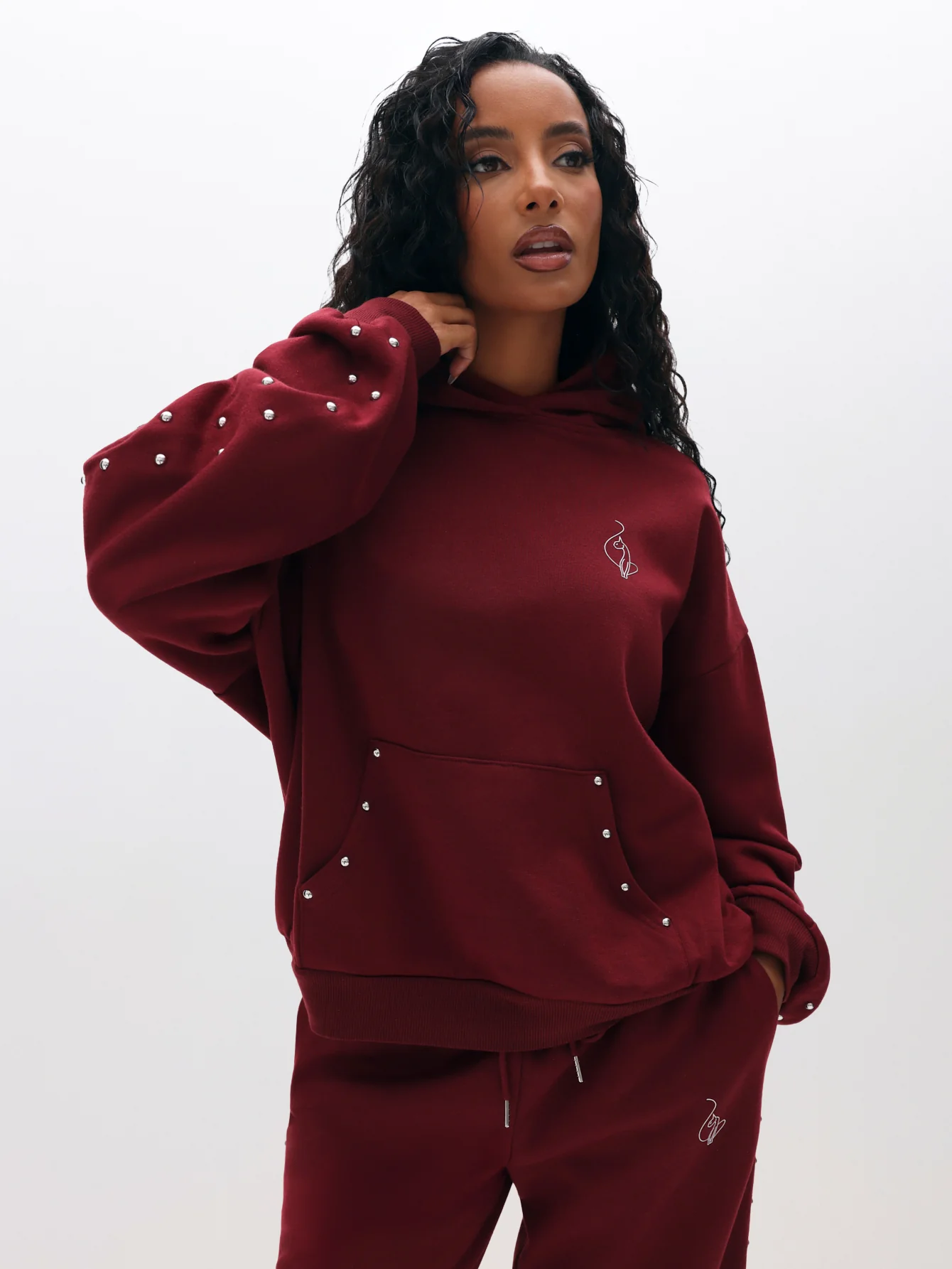 Oversized Hoodie with Stud Detail - Image 6