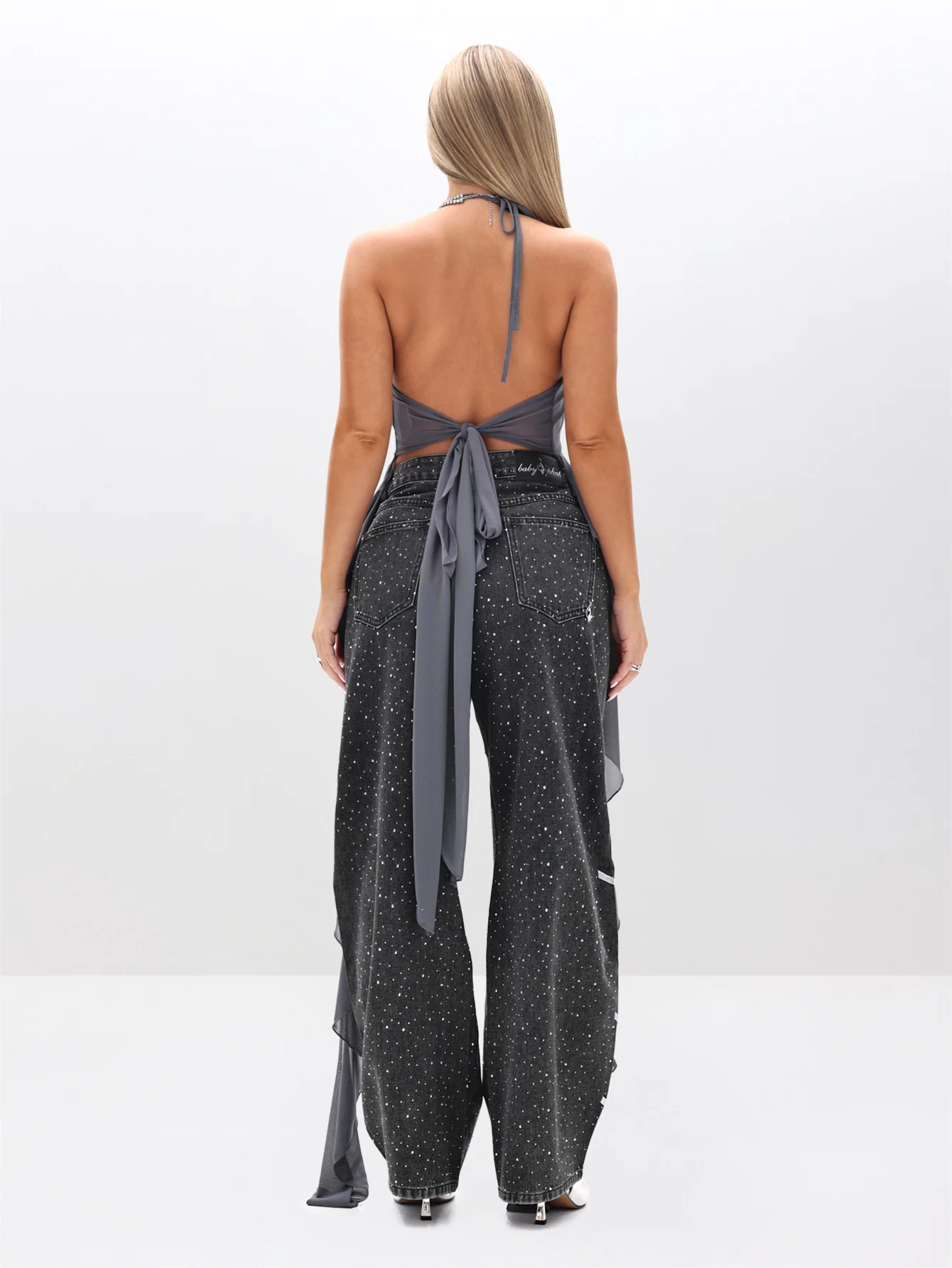 Rhinestone Barrel Jeans - Image 3