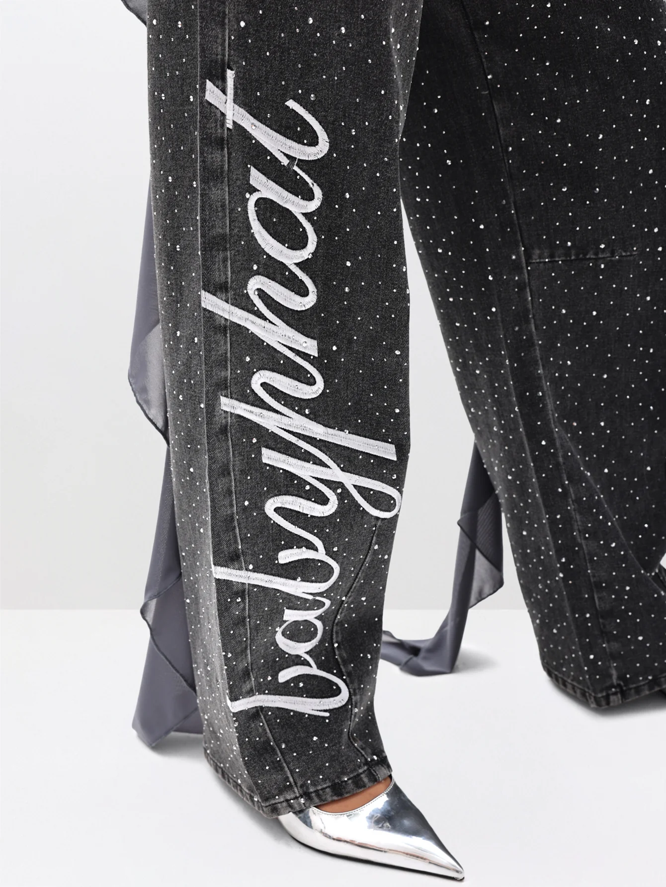 Rhinestone Barrel Jeans - Image 5